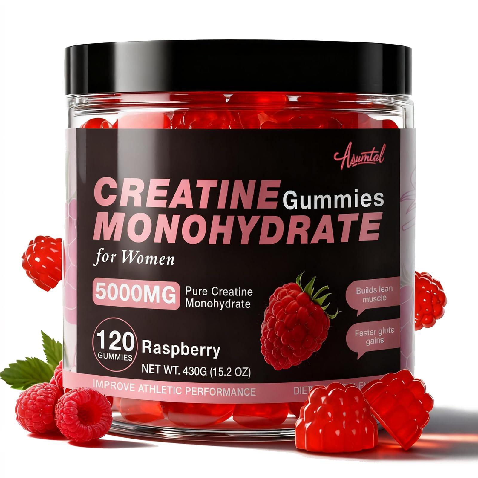 Asumtal Creatine Gummies for Women 5000 MG Gummy 120 Count