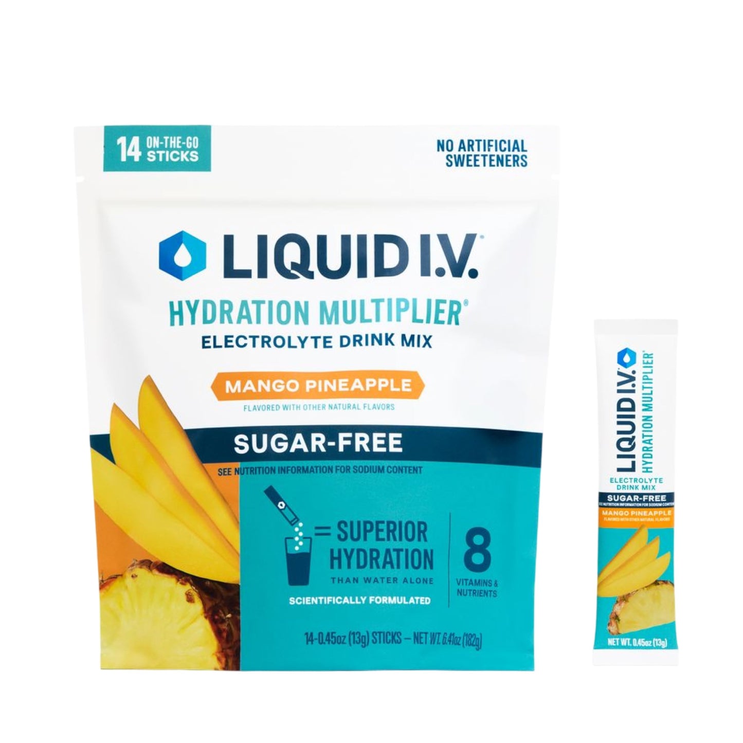 Liquid I.V. Sugar Free Hydration Electrolytes Mango Pineapple Powder 6.41 Ounces