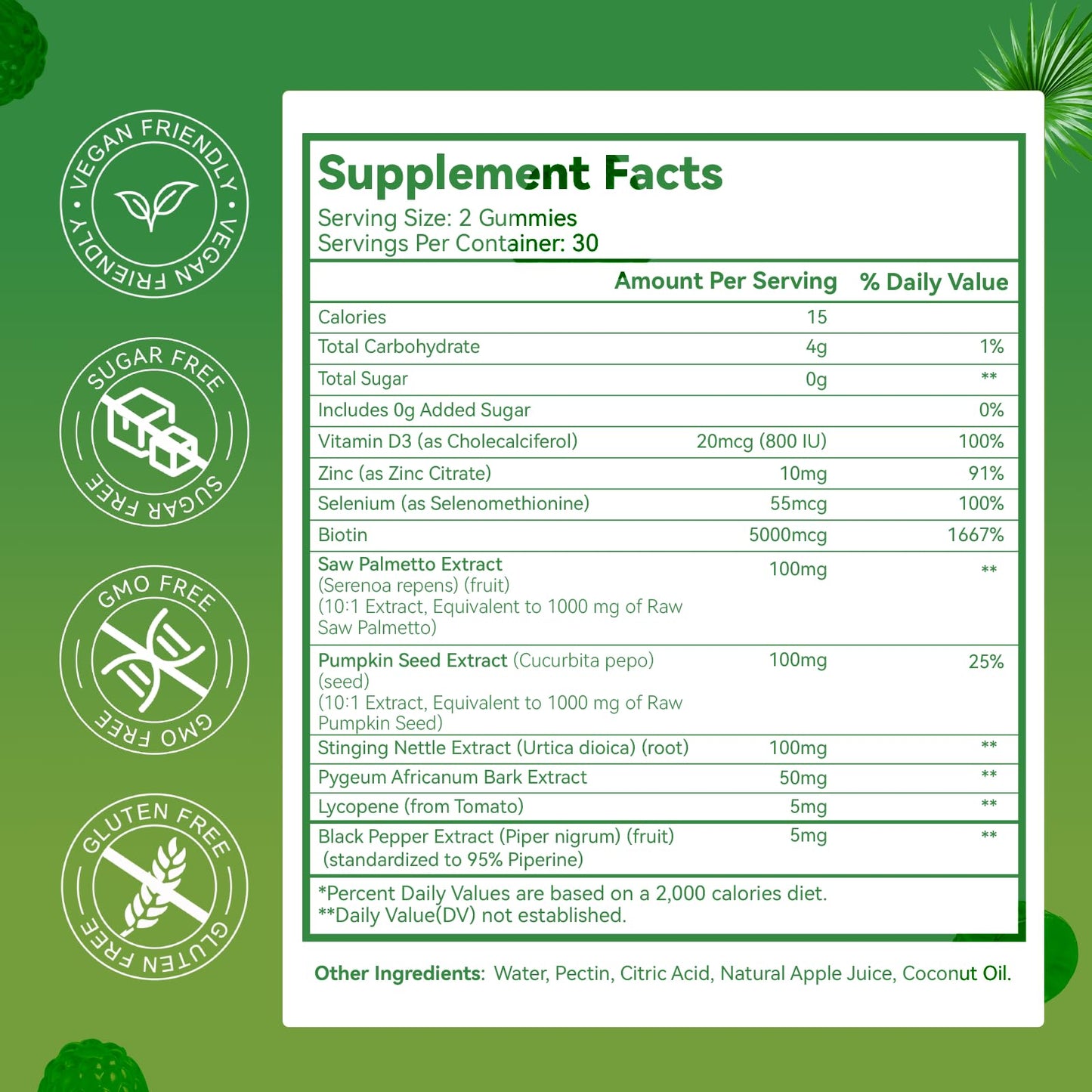 Agumoon Saw Palmetto Gummies for Men, 60 Gummies