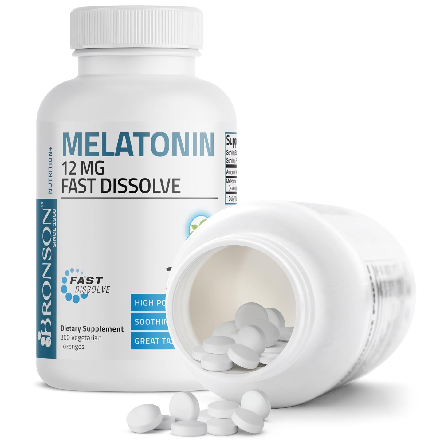 Bronson Melatonin 12 mg Fast Dissolve Sleep Support, 360 Tablets