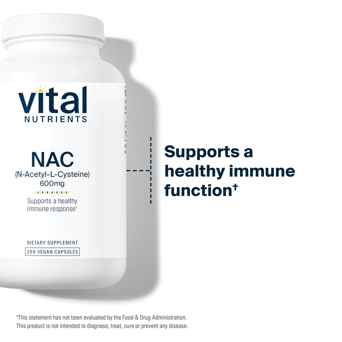 Vital Nutrients NAC 600mg N-Acetyl Cysteine Capsules, 200 Count