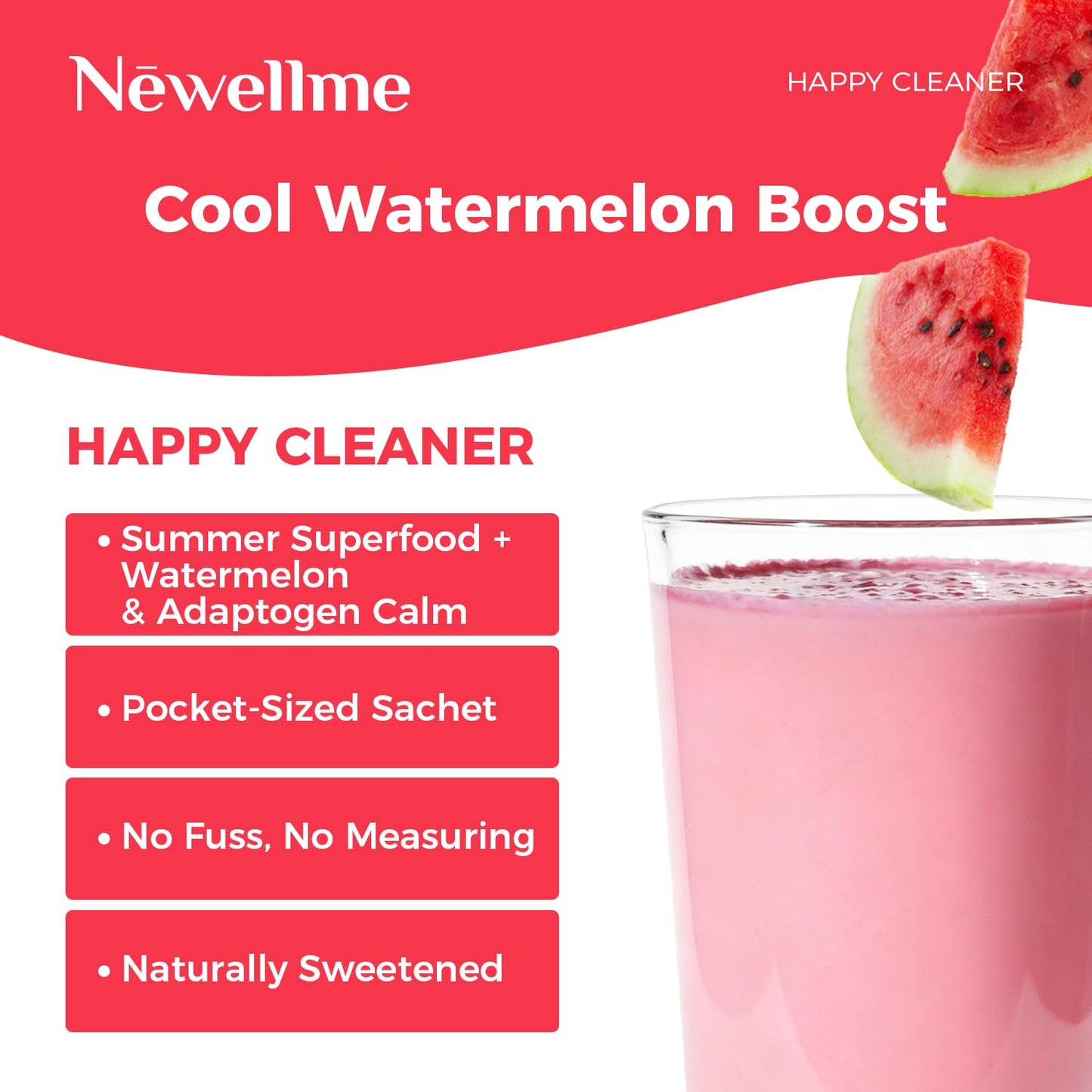 NEWELLME Happy Cleaner Superfood Powder, 14 Packets