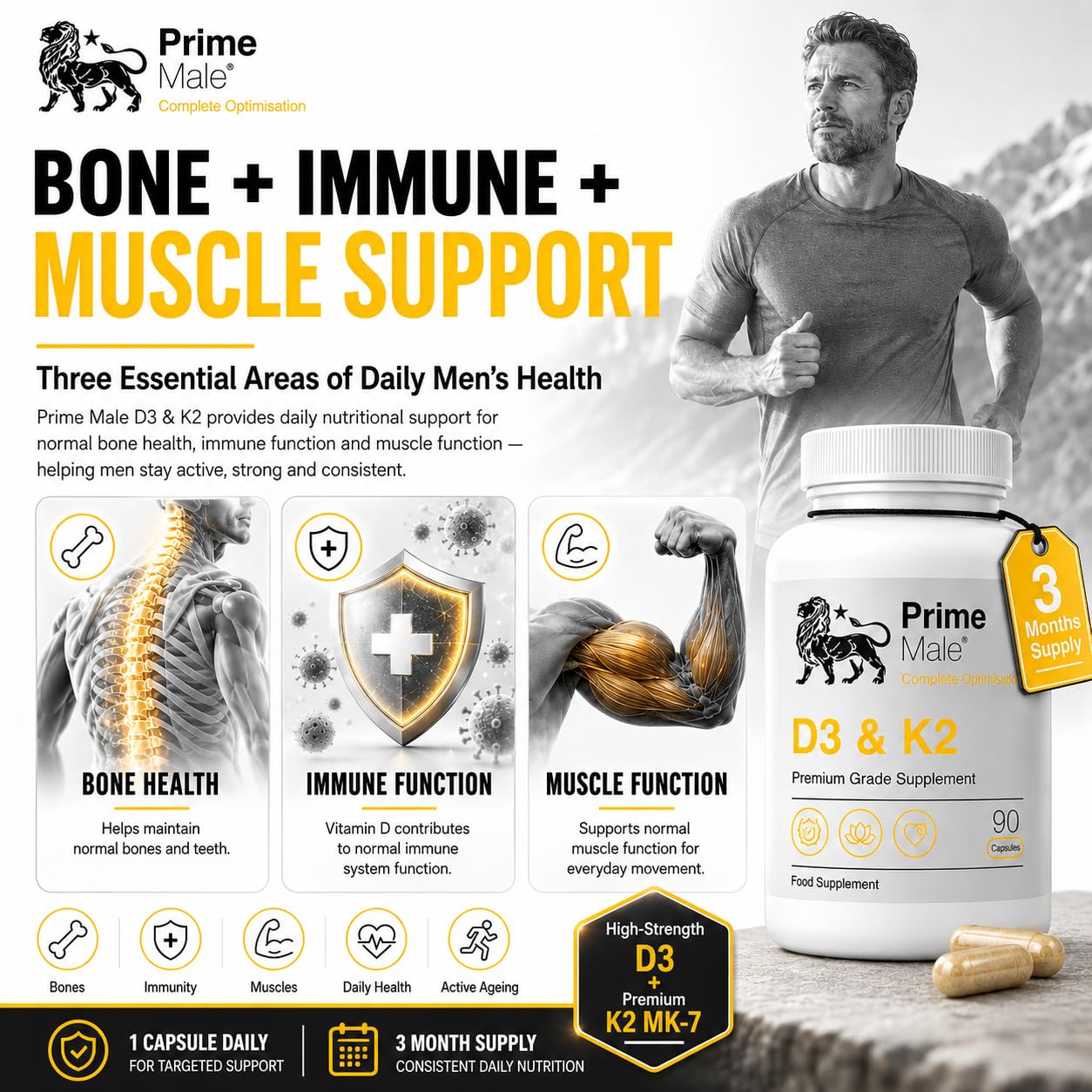 Prime Male D3 & K2 Capsule, 1 Count