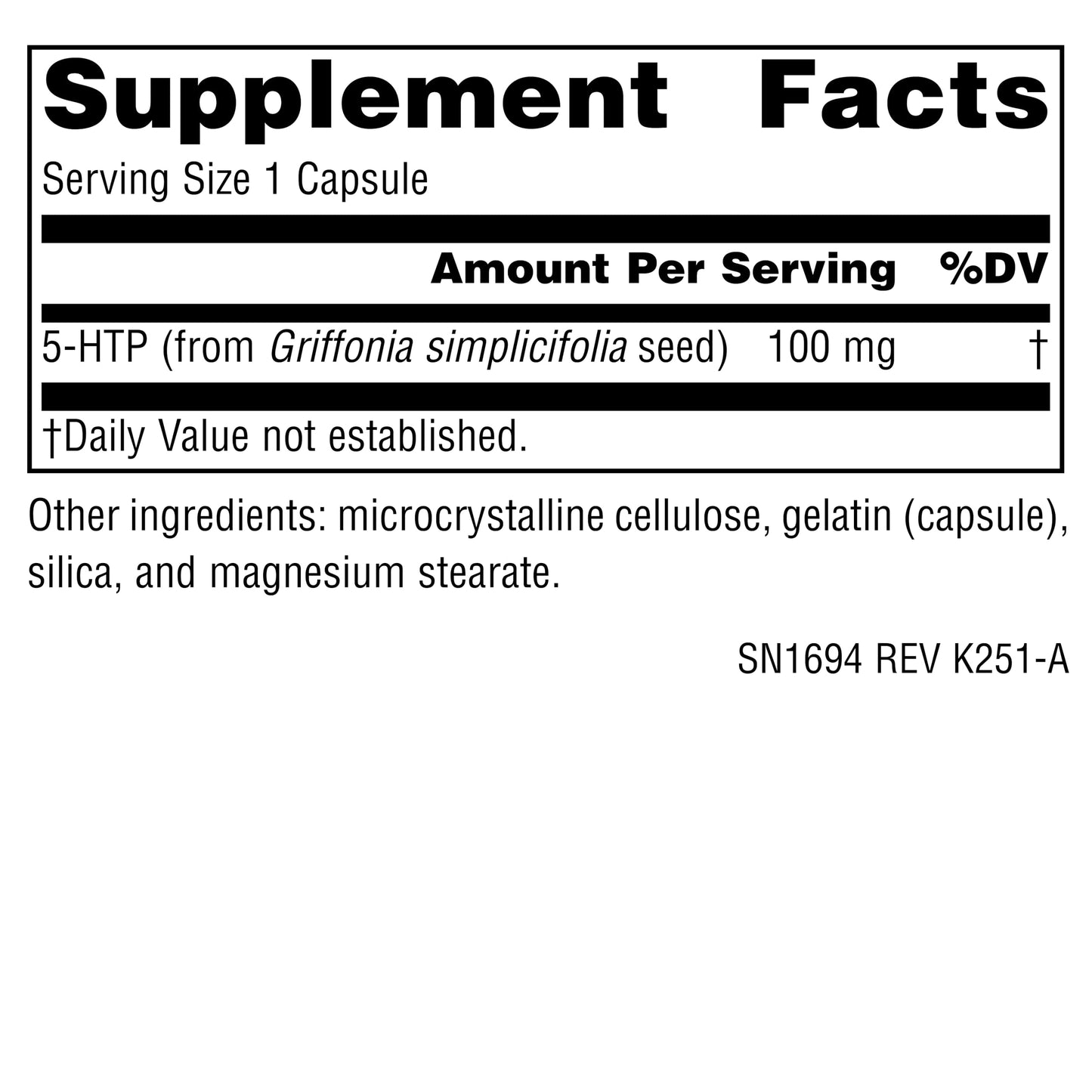 Source Naturals Serene Science 5-HTP, Balanced Mood 100 mg, 30 Capsules