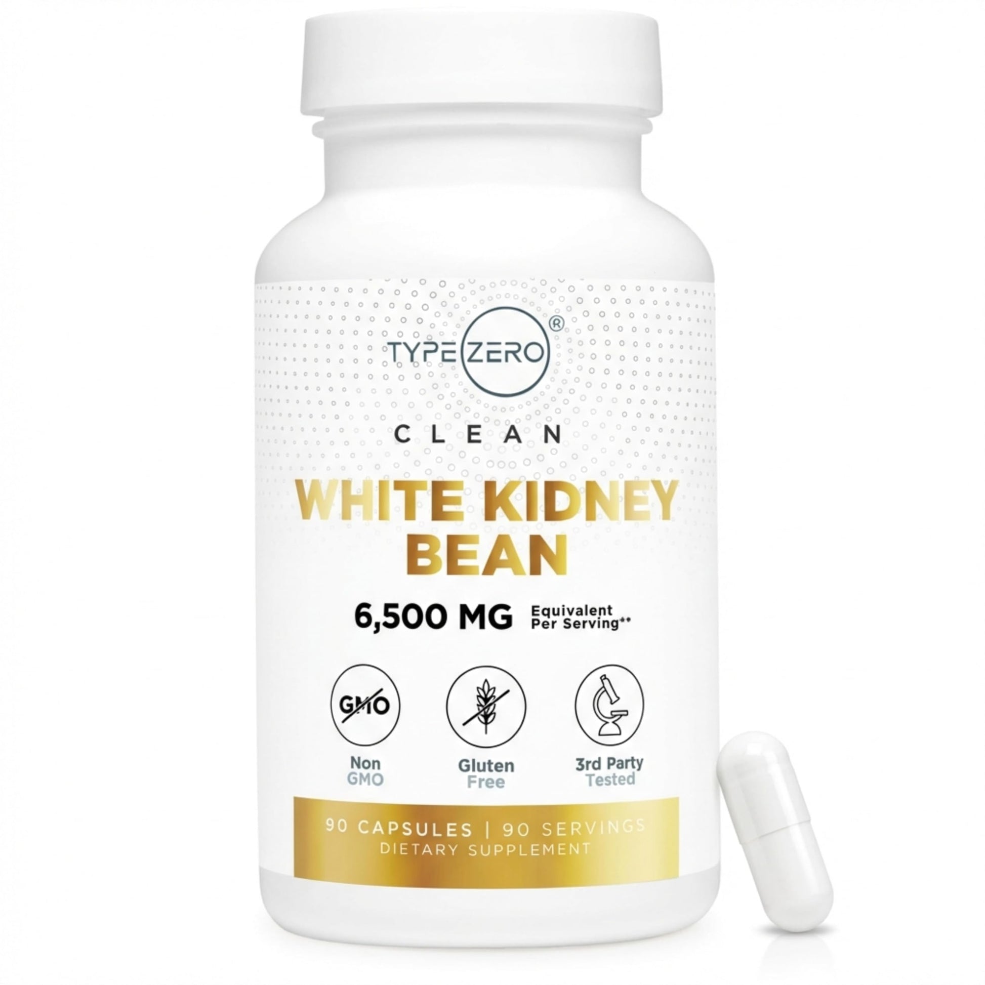 Type Zero Clean White Kidney Bean Extract Capsules 90 Count