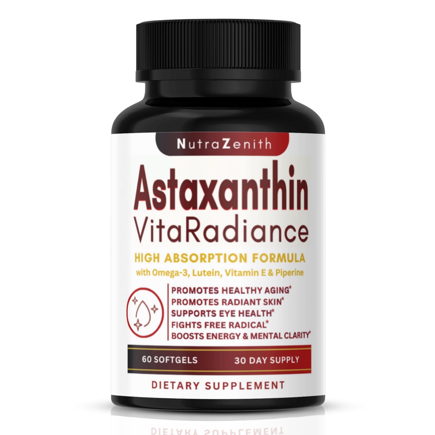 Arazo Nutrition Astaxanthin Supplement with Omega-3, Vitamin E & Lutein, 60 Capsules
