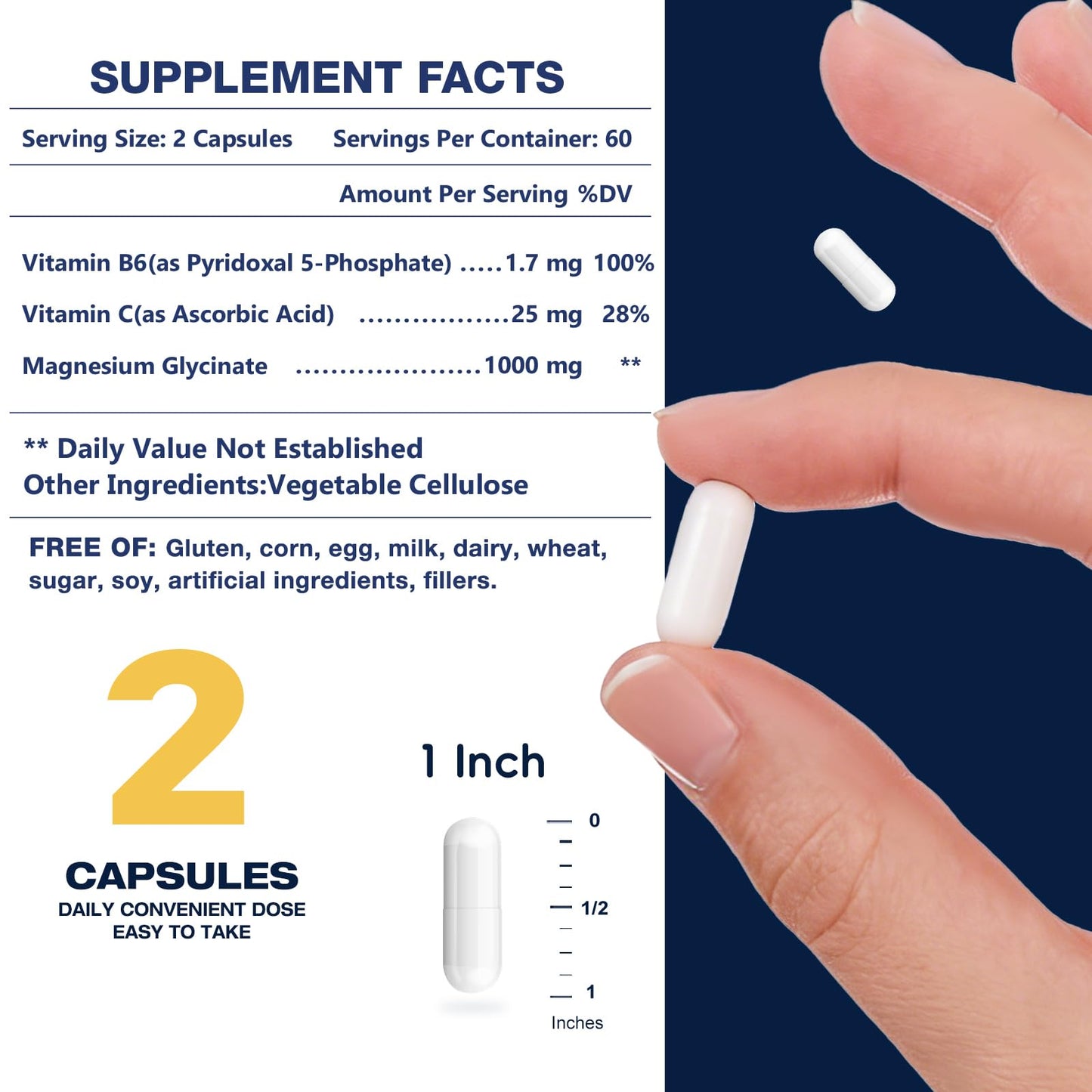NATURE TARGET Magnesium Glycinate 1000mg Capsule 120 Count