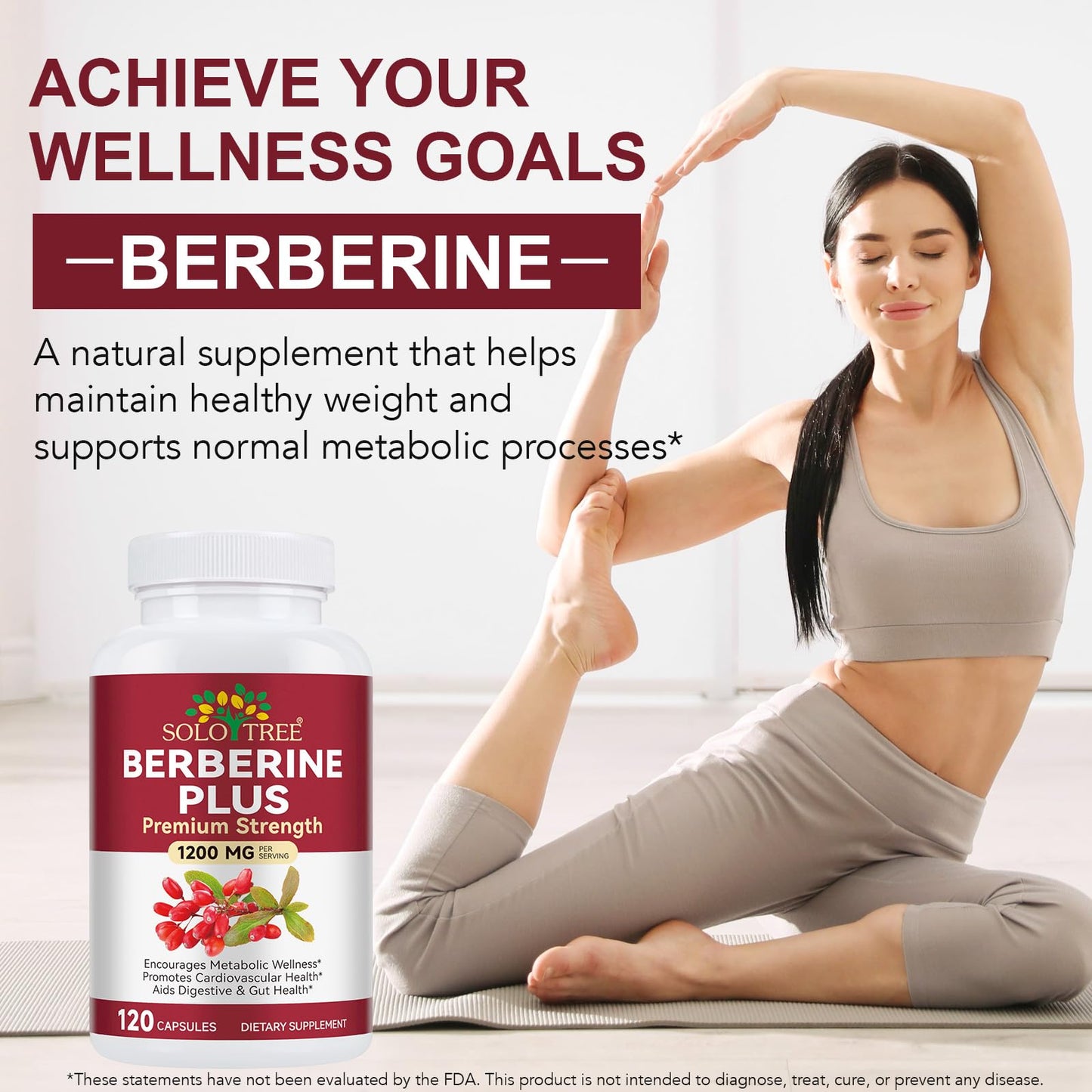 shwdppmy Berberine HCI 1200 mg with Royal Jelly Berberine Supplement Capsules 120