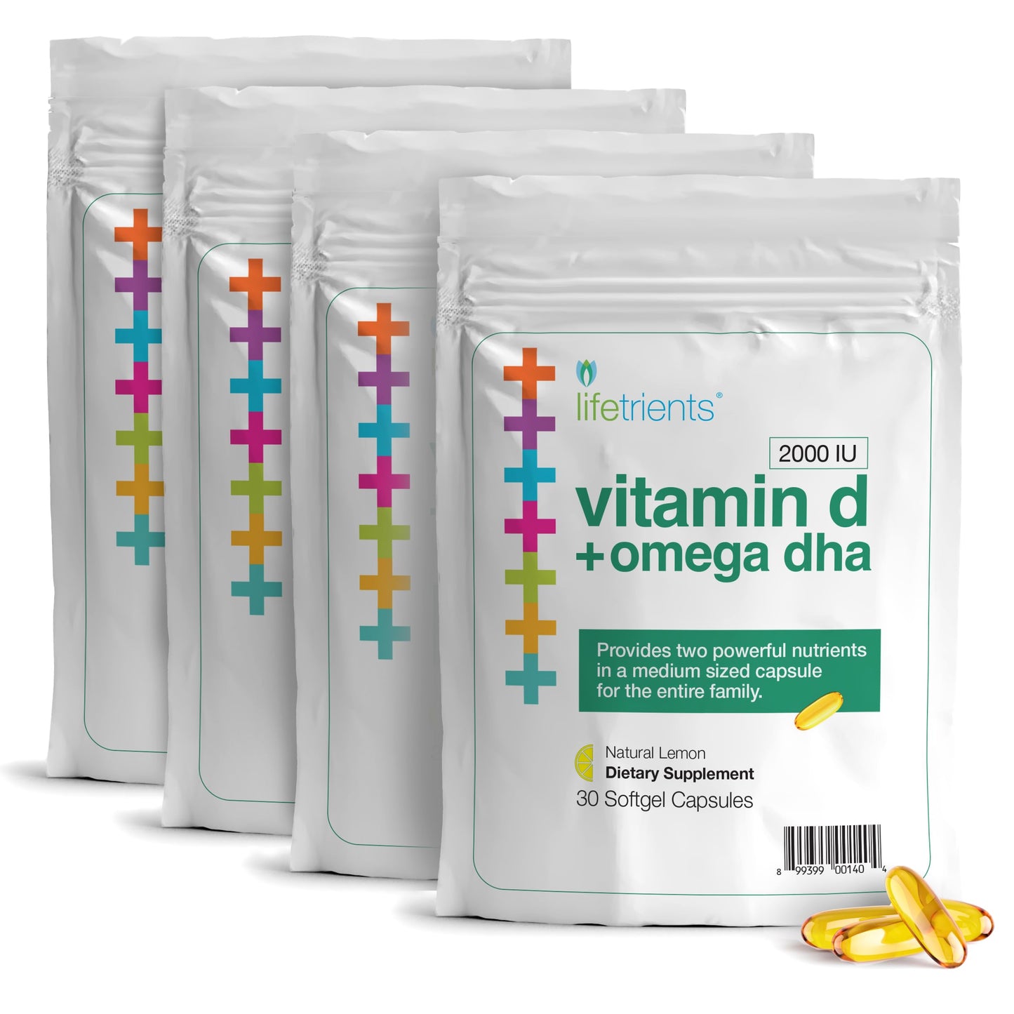 Lifetrients Omega-3 Fish Oil & Vitamin D3 Softgel Capsules, 120 Count