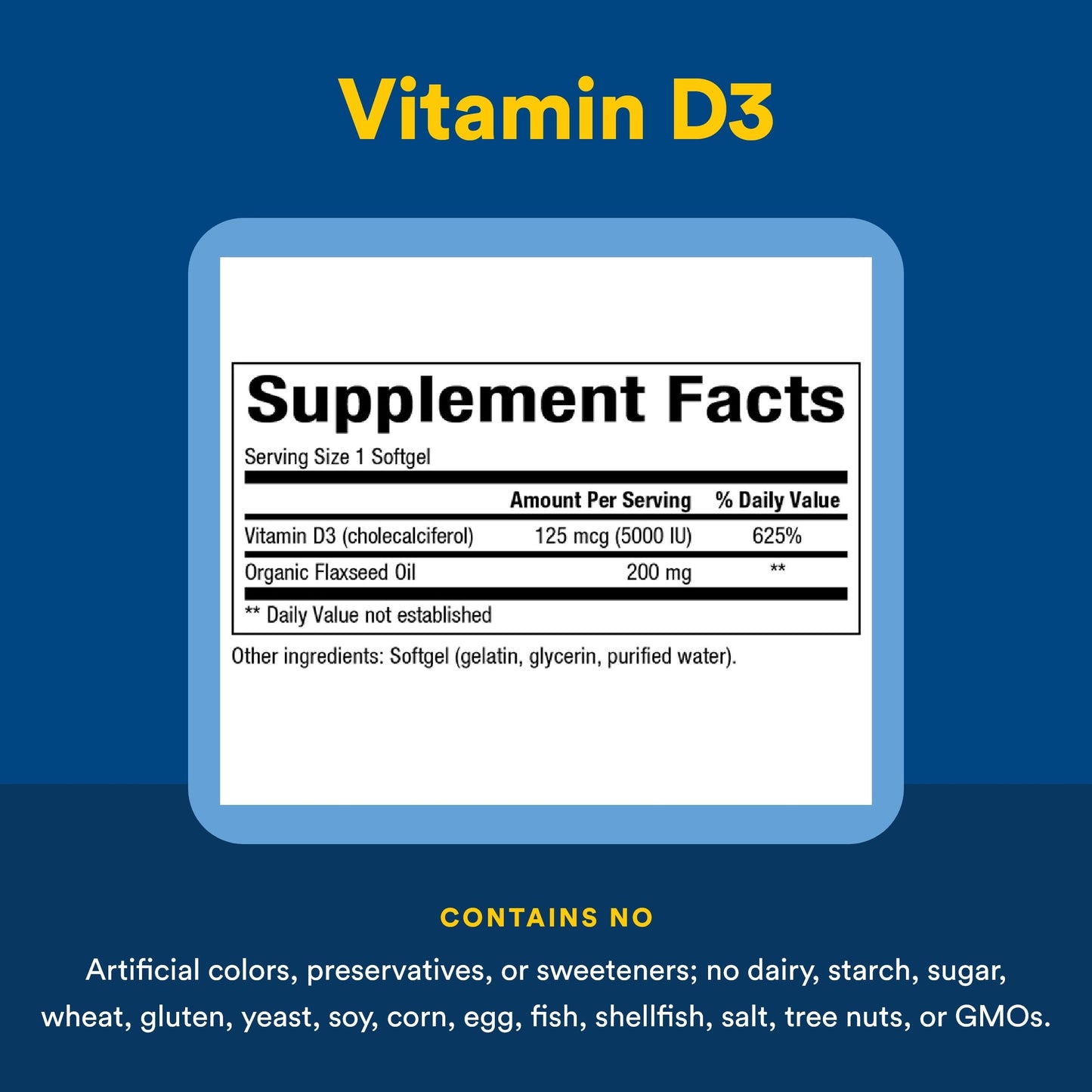 Natural Factors Vitamin D3 5000 IU (125 mcg) Softgels 360