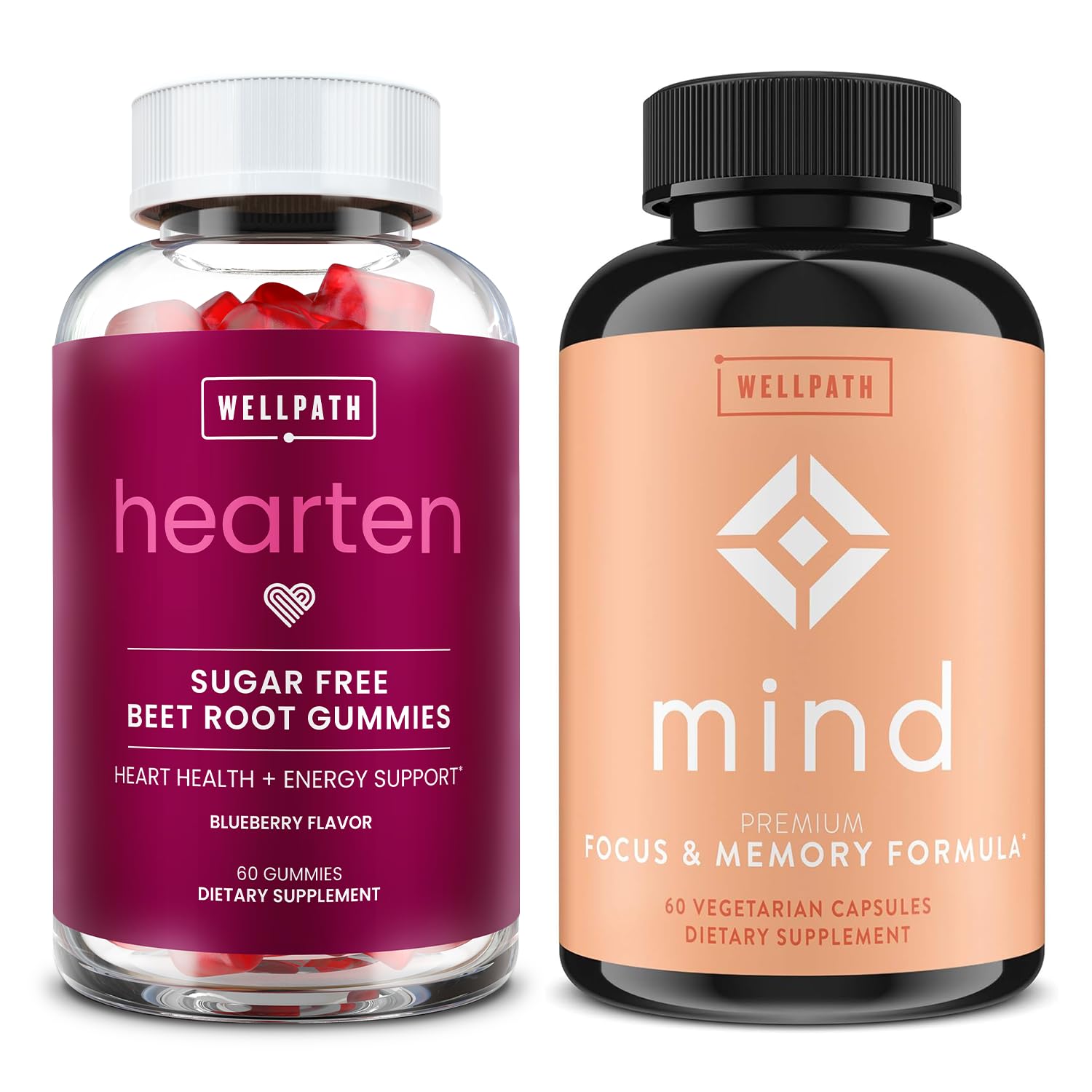 WellPath Beet Root Gummies (Sugar Free) 1500 mg – Blueberry Flavor for Blood Pressure Support and Mind Brain Supplement with Lion's Mane - Supports Focus & Memory, 120 Gummies
