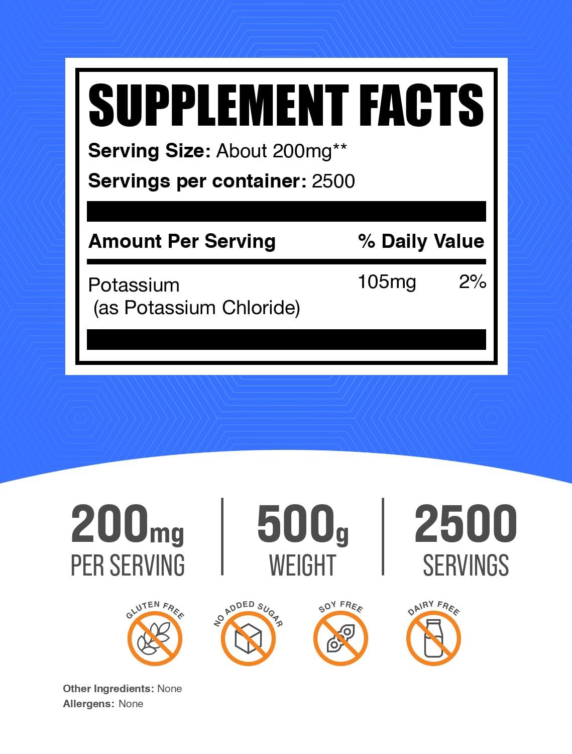 BulkSupplements Potassium Chloride Powder 17.63 Ounce
