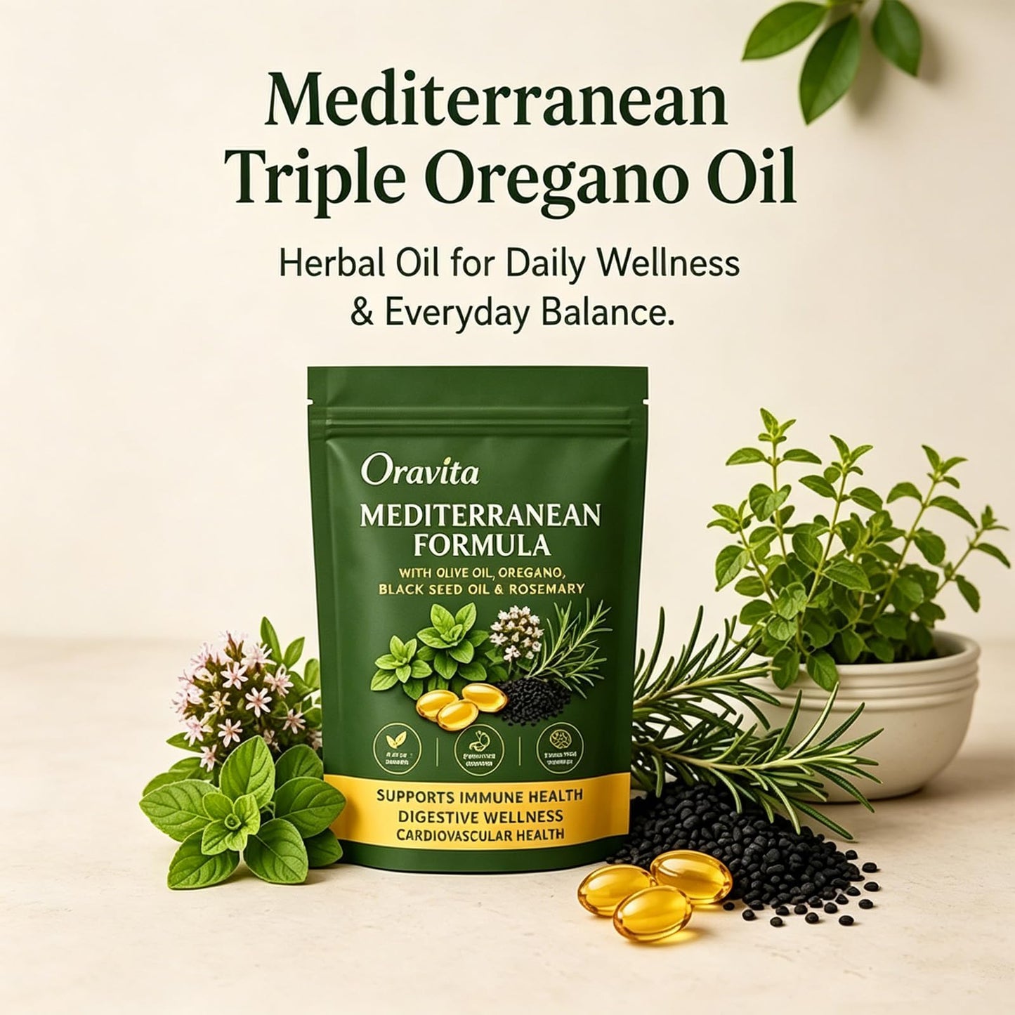 chasingdre Oravita Mediterranean Triple Oregano Oil Softgel 1 Count