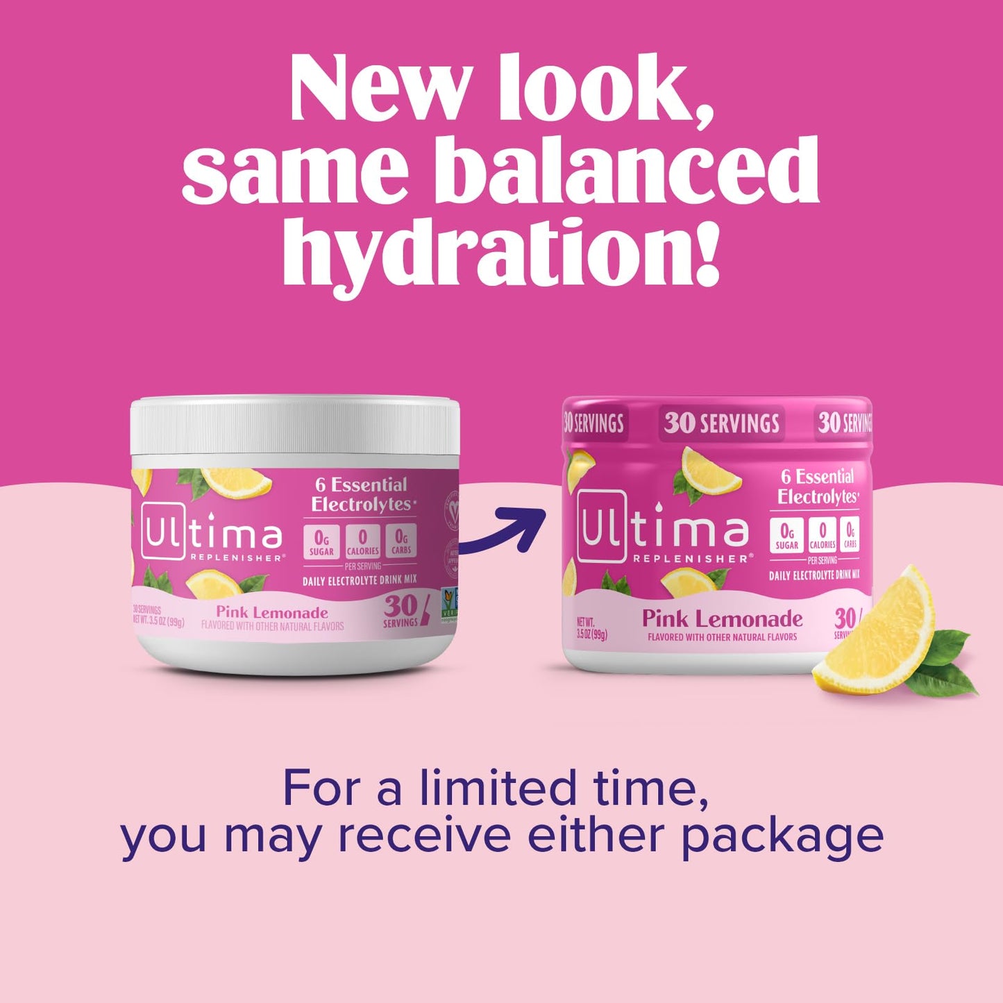 Ultima Replenisher Pink Lemonade Electrolytes Powder, 3.2 Ounce