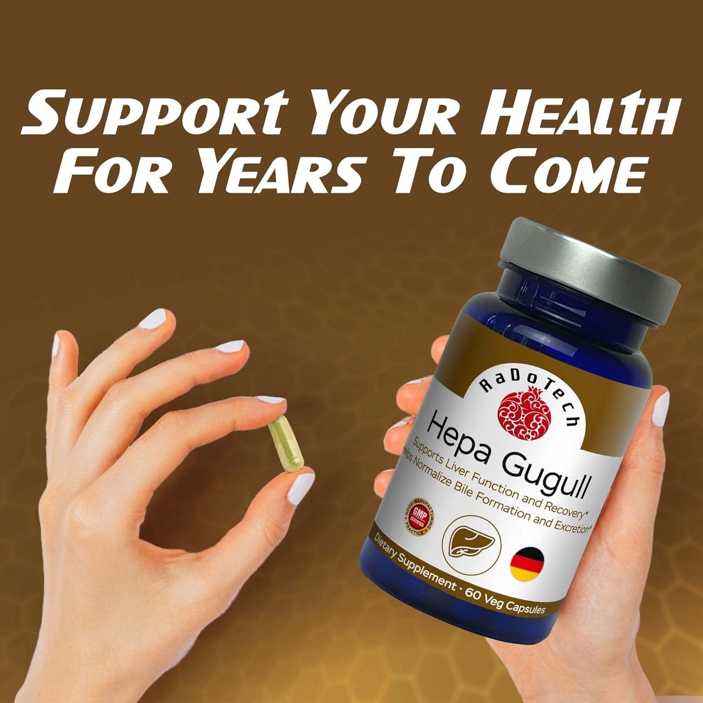 RaDoTech Hepa Gugull Liver Supplement Capsules, 180 Capsules
