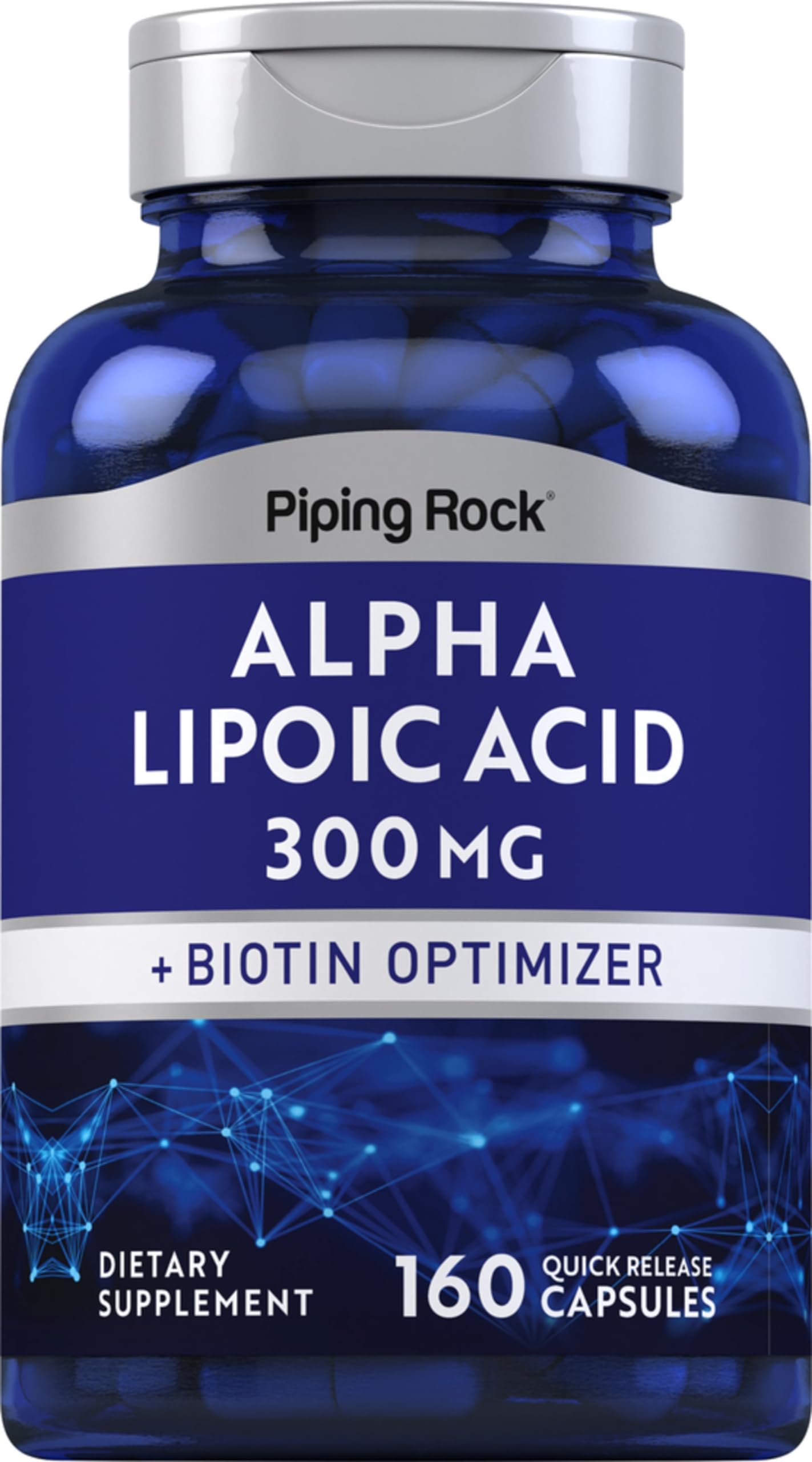 Piping Rock Alpha Lipoic Acid 300mg Plus Biotin Optimizer, 160 Capsules