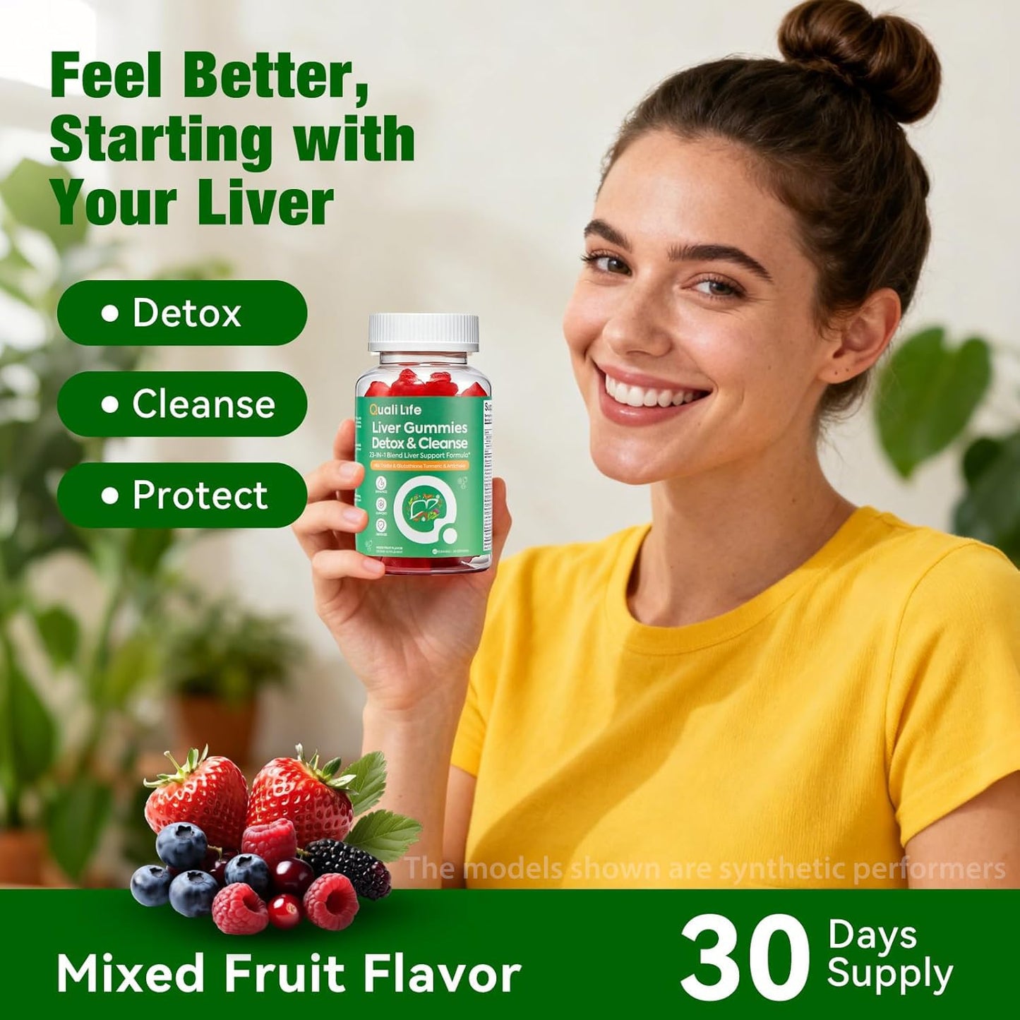 QualiLife Liver Cleanse Detox & Repair Gummy, 60 Gummies
