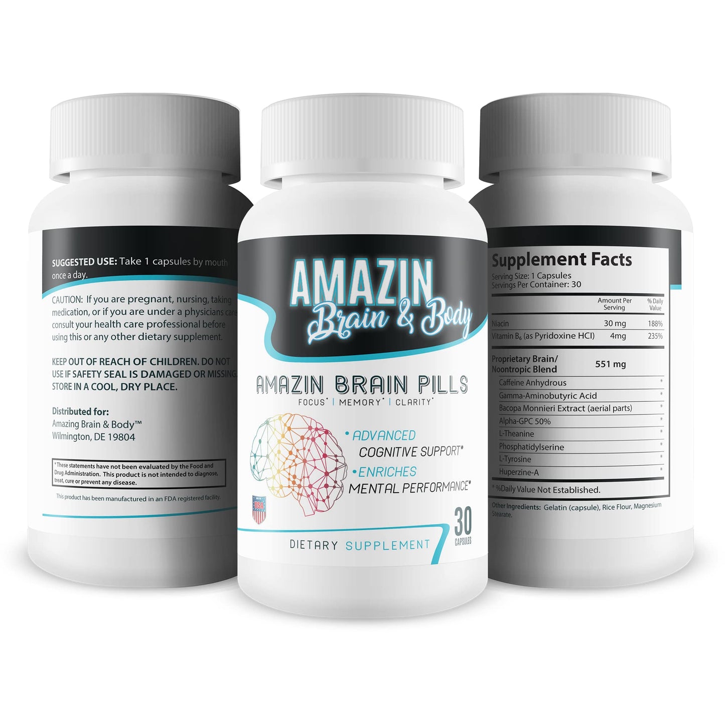 A-MAZ Amazin Brain Pills Capsule 60 Count