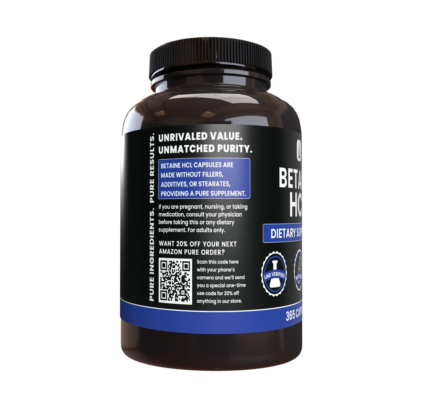 PURE ORIGINAL INGREDIENTS Betaine HCl Capsules 730