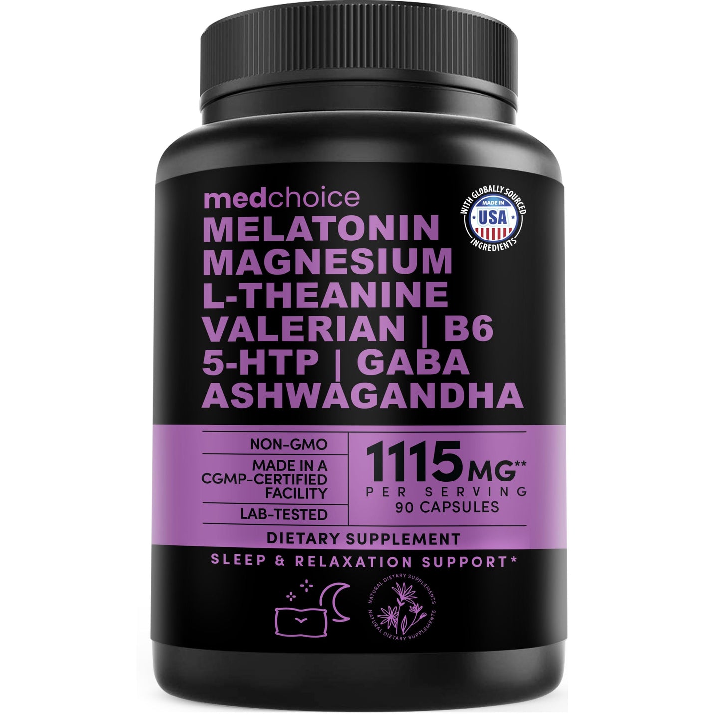 MEDCHOICE 12-in-1 Melatonin Sleep Capsules 90 Count
