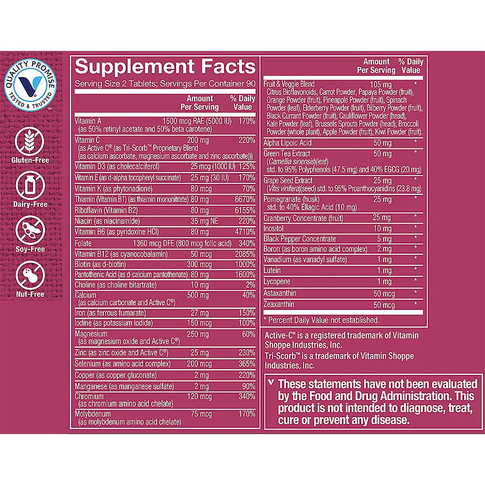 The Vitamin Shoppe Ultimate Woman Multivitamin Tablet, 180 Count