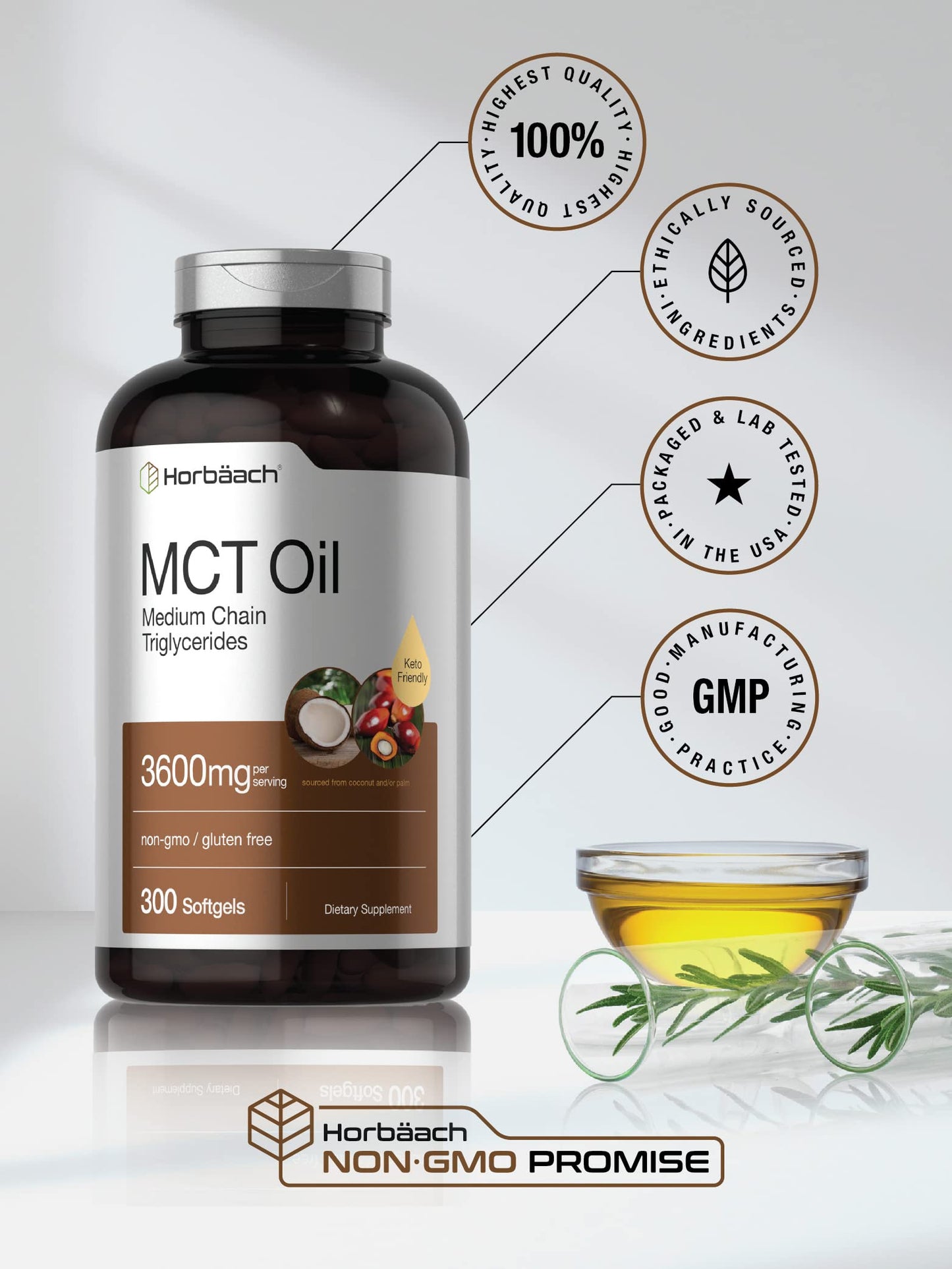 Horbäach MCT Oil Supplement Softgels 300