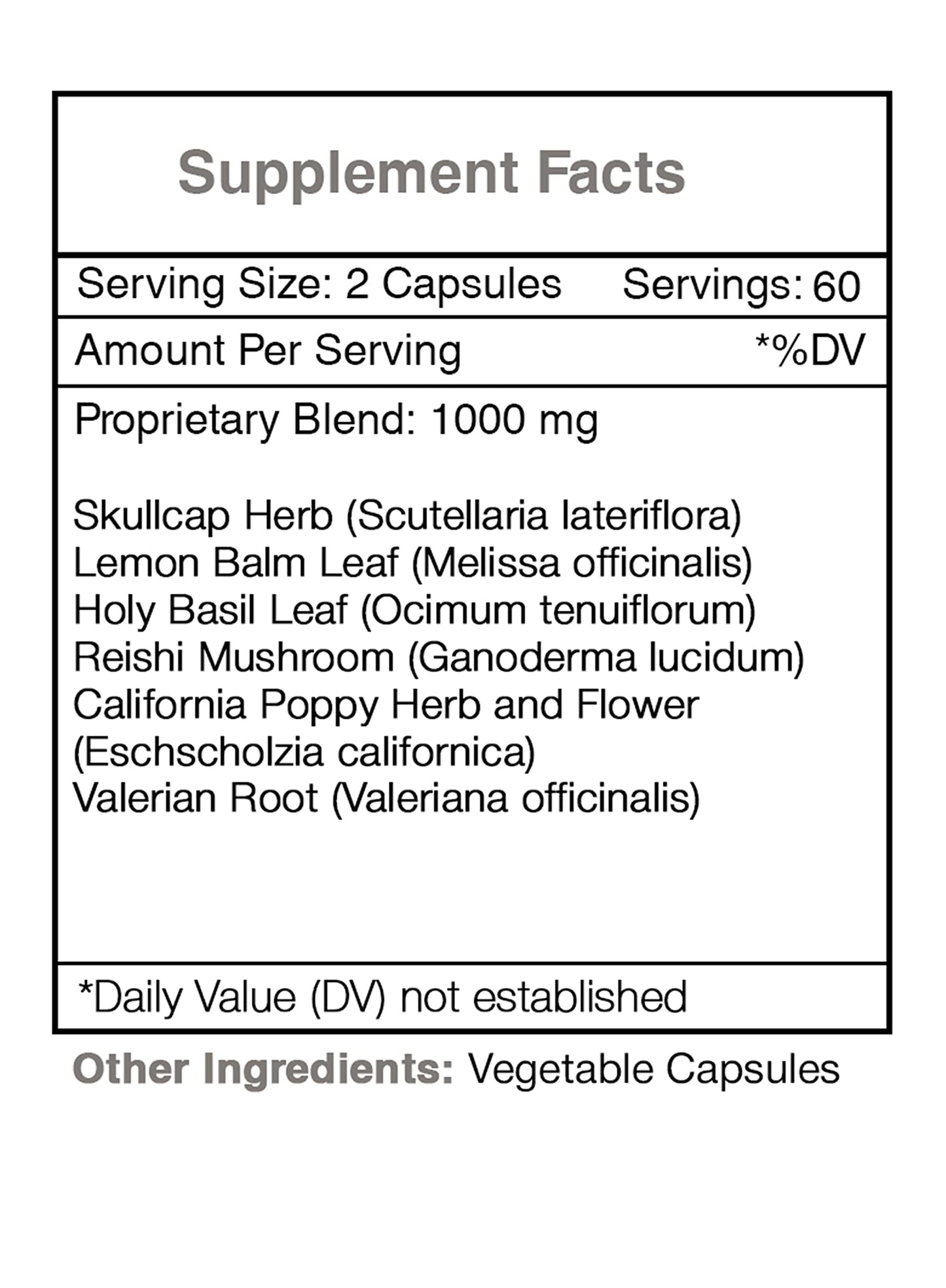 Secrets of the Tribe Tribal Tranquility Nerve Calming Formula Herbal Supplement Blend 120 Capsules