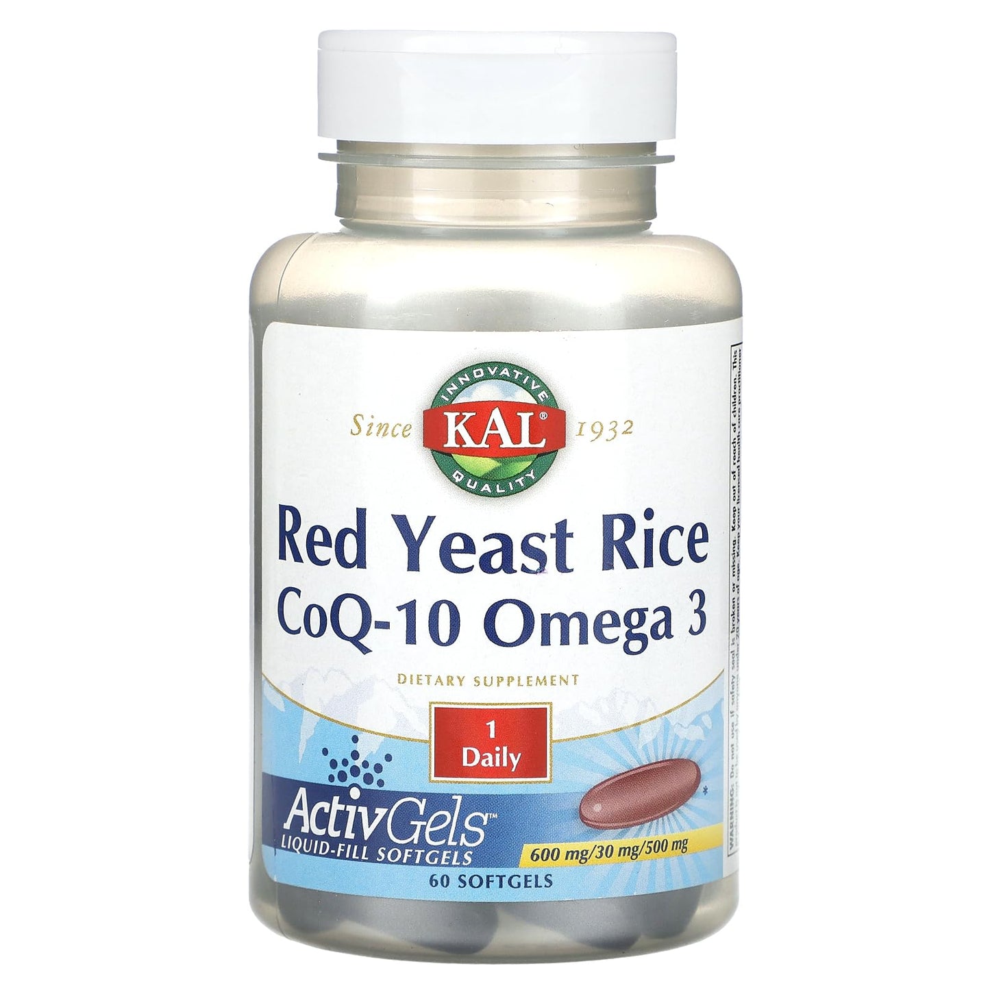 KAL Red Yeast Rice CoQ-10 Omega-3 Softgels 60-count