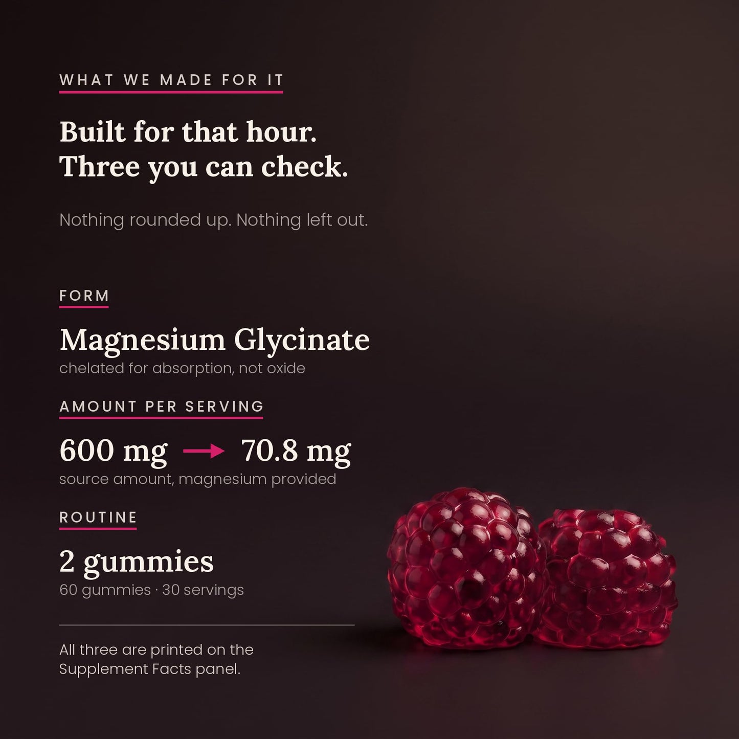 Horjoy Magnesium Glycinate Gummies for Women, 60 Count