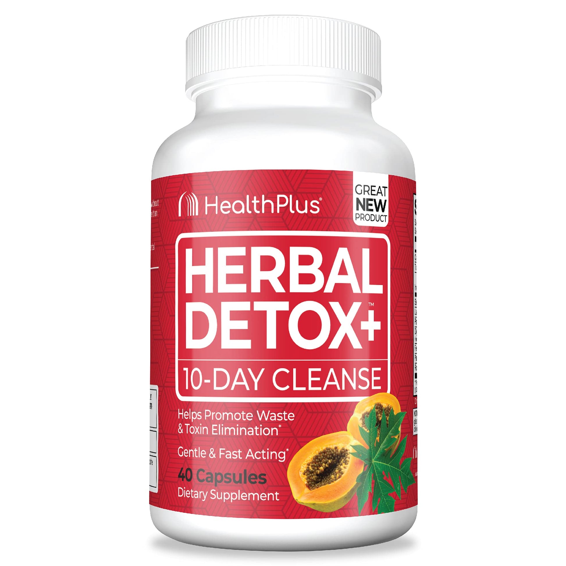 Health Plus Herbal Detox+ (10-Day Cleanse) Capsule 40 Count