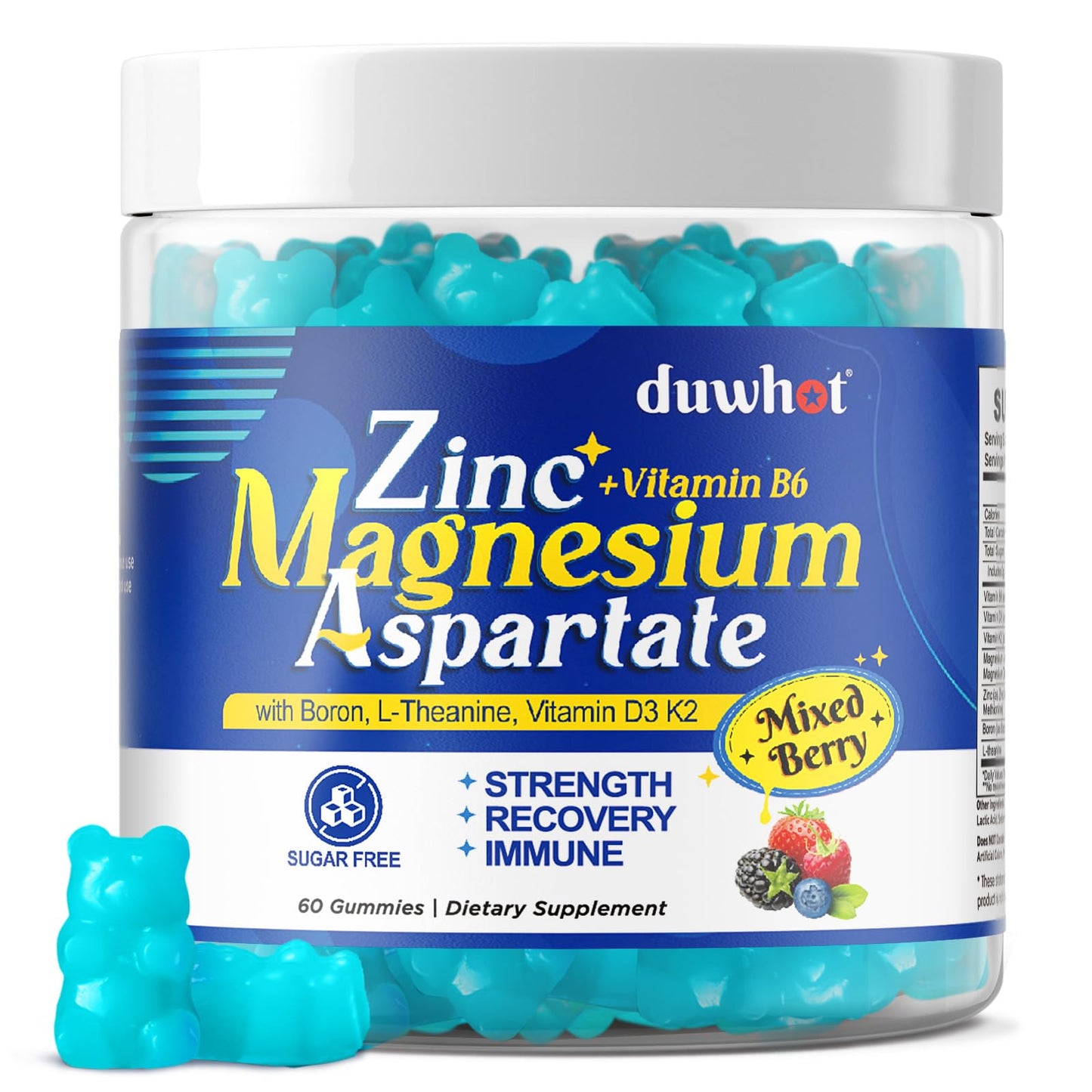 duwhot Magnesium Zinc Supplement 60 Gummies