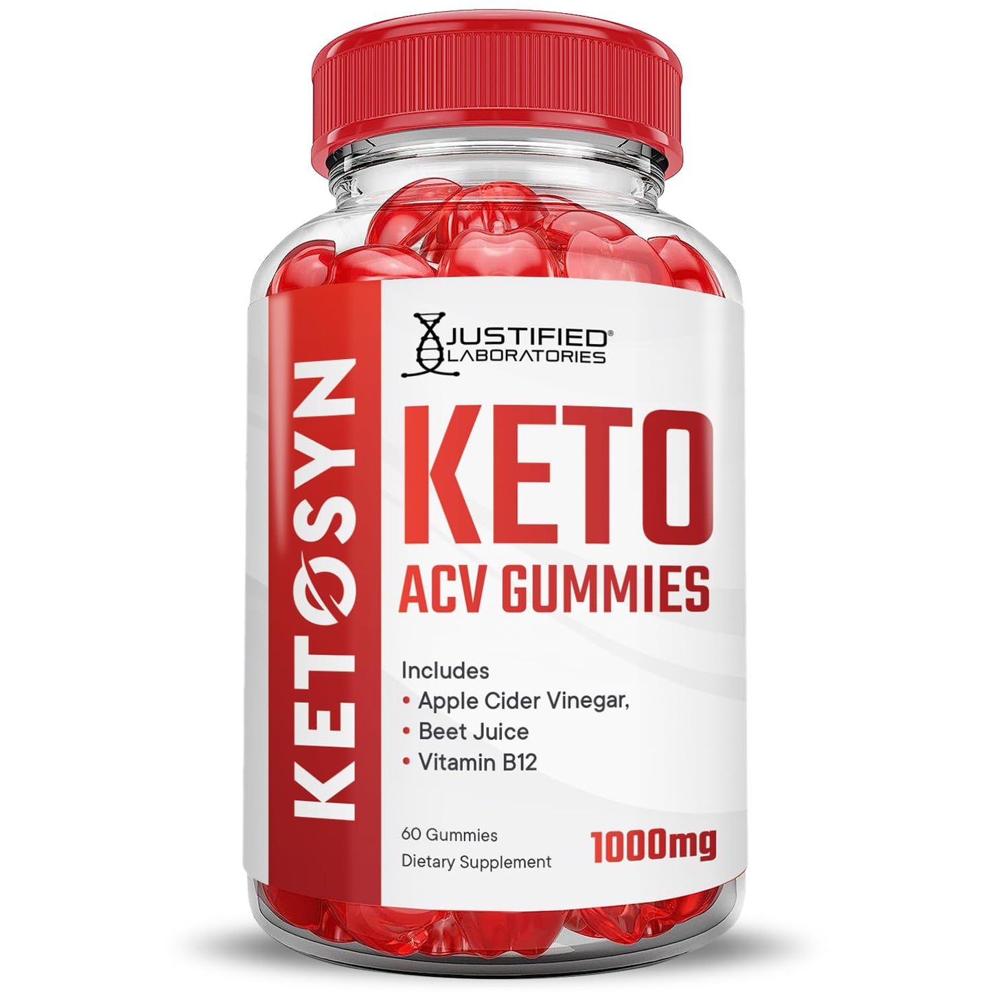 Justified Laboratories Ketosyn Keto ACV Gummies (1000 mg) 60 Count