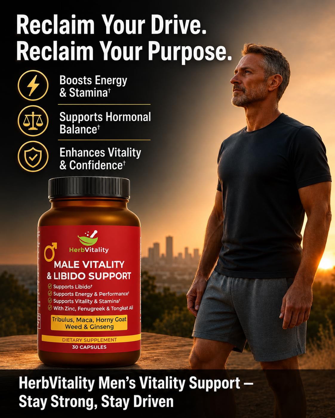 Herb Vitality Men’s Libido & Vitality Formula Capsule 30 Capsules