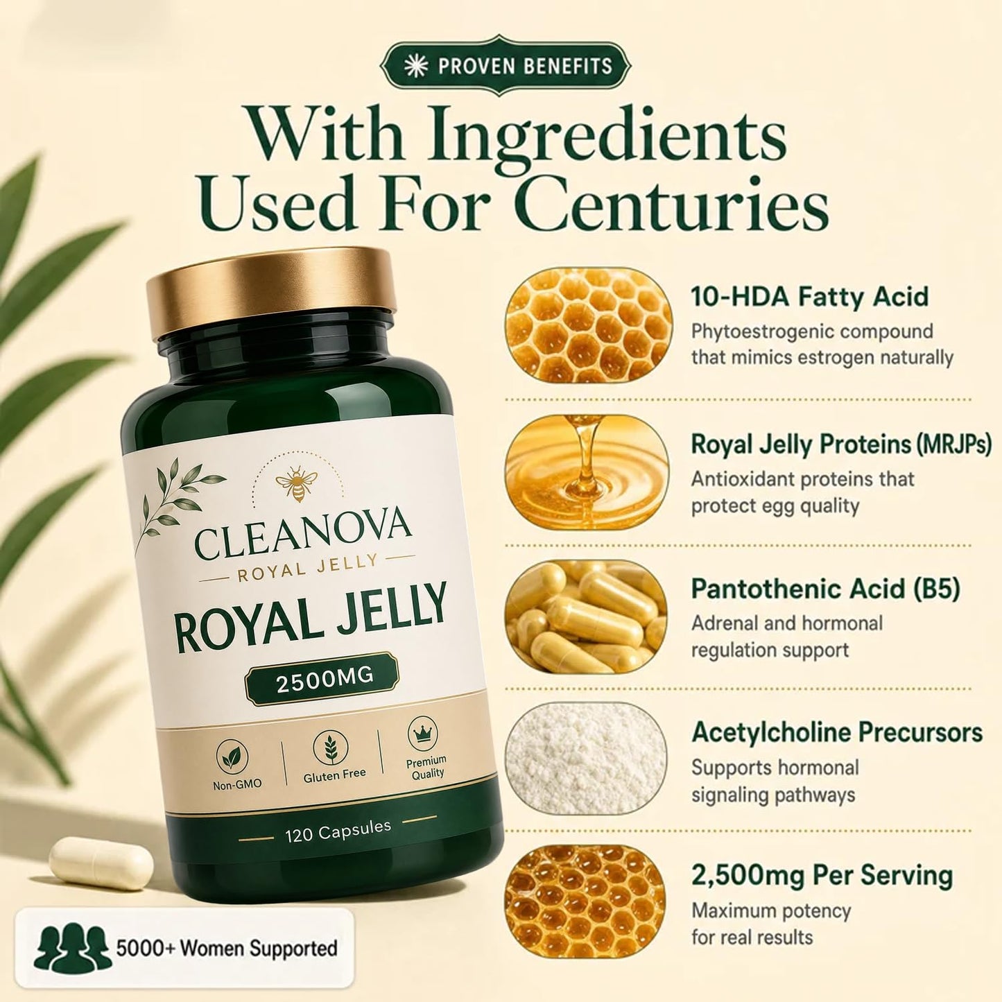 VOKIMAX Cleanova Royal Jelly 2500mg Capsule, 1 Count