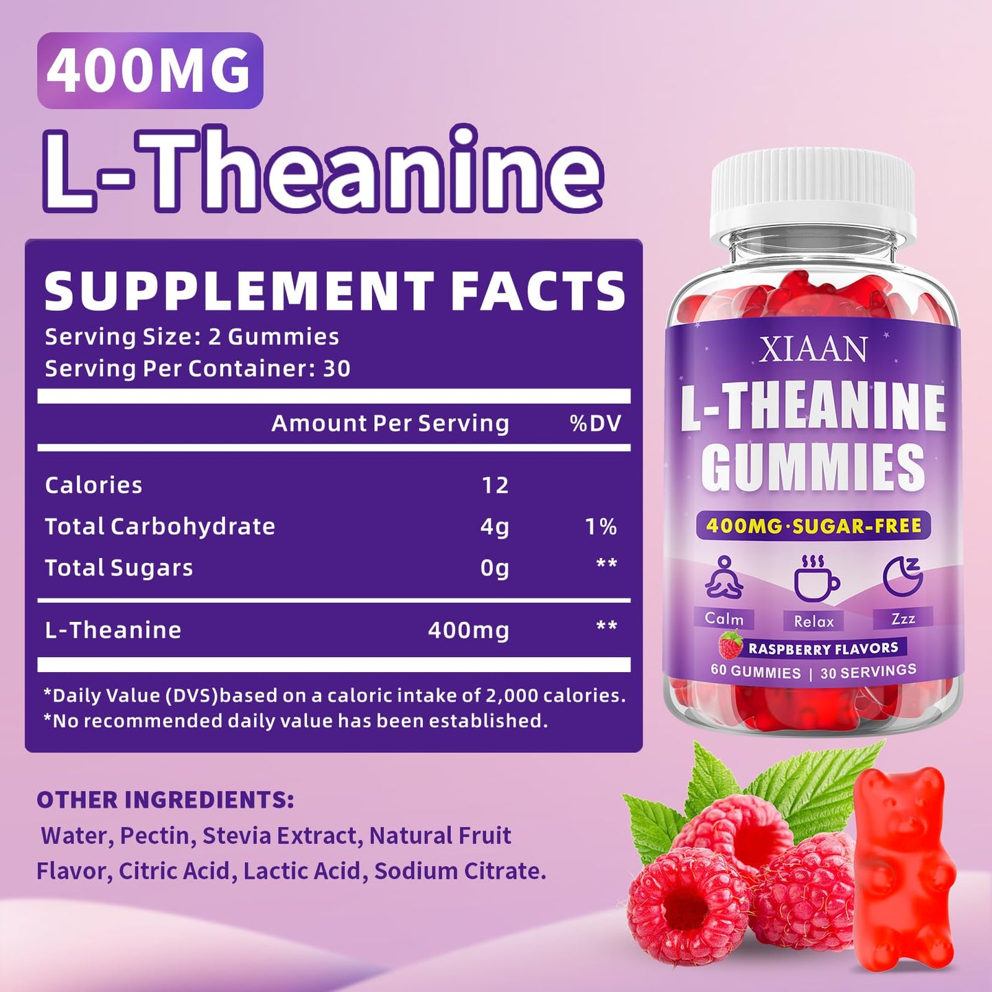 XIAAN L-Theanine Gummies 60 Count