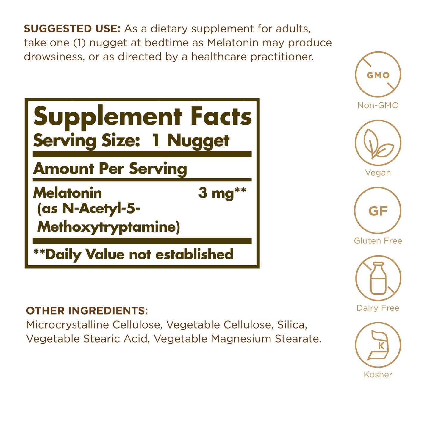 Solgar Melatonin 3mg Nuggets Tablet 120 Tablets