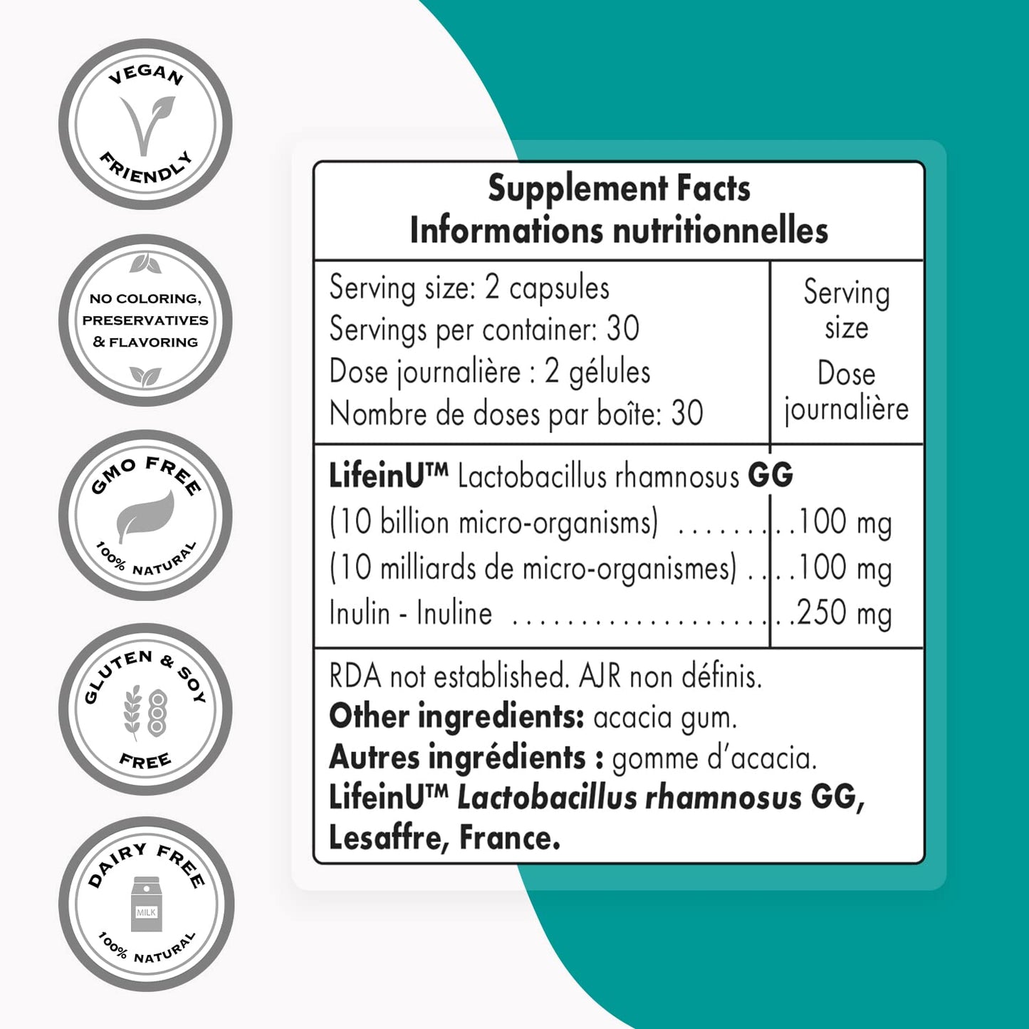 Supersmart Bifidobacterium Longum and Lactobacillus Rhamnosus GG Intestinal Comfort Bundle Capsules 120