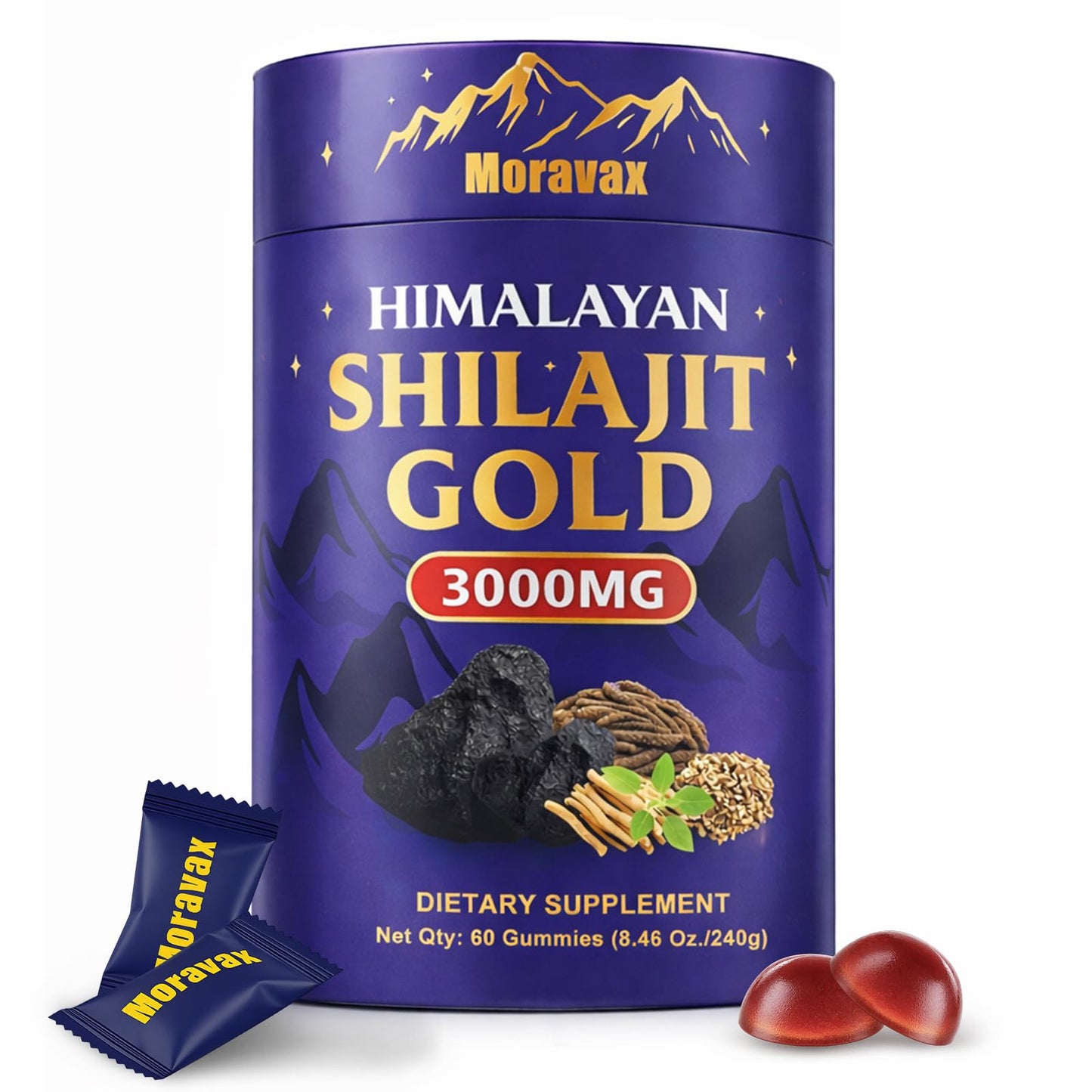 Moravax Himalayan Natural Shilajit Gummies 60-count