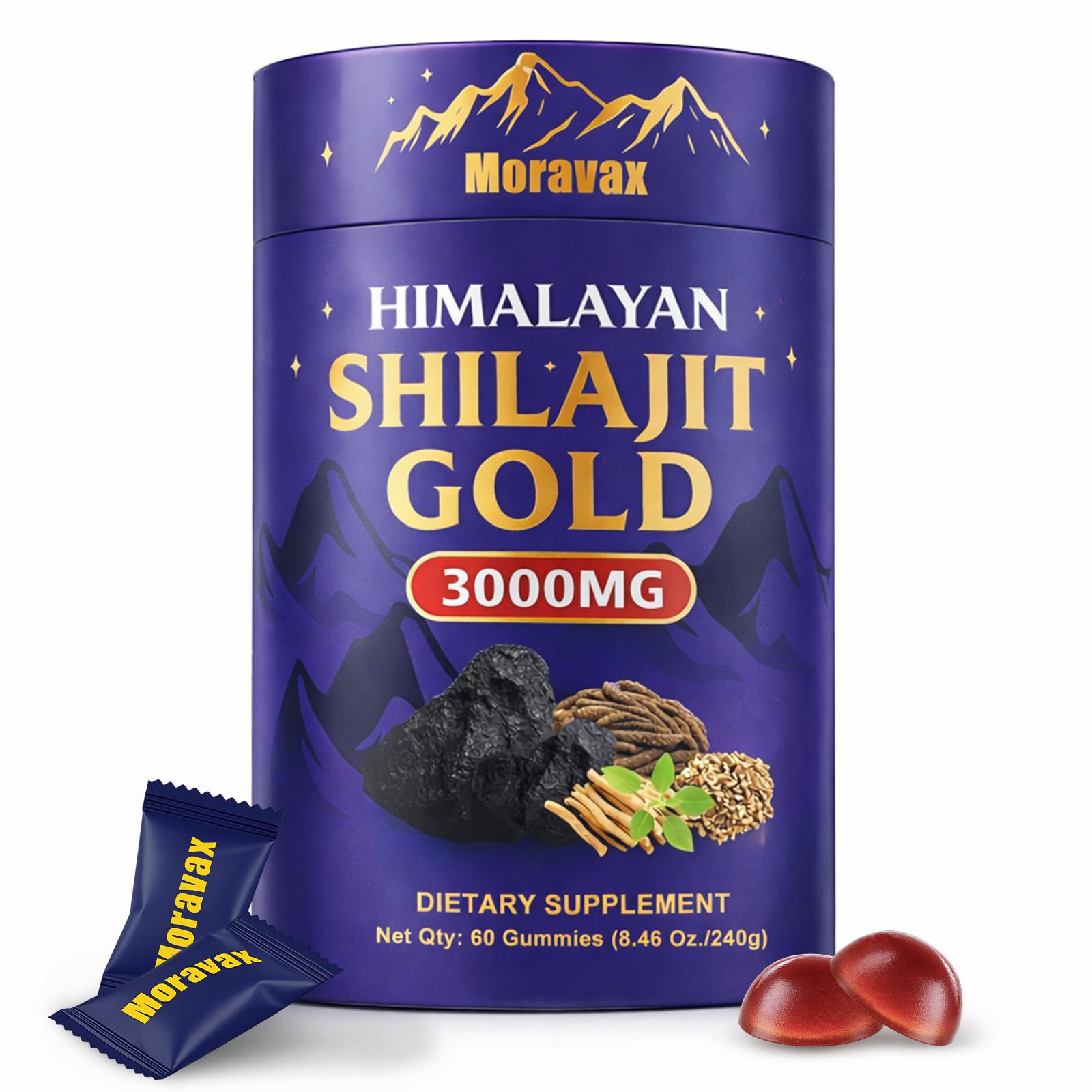 Moravax Himalayan Natural Shilajit Gummies 60-count