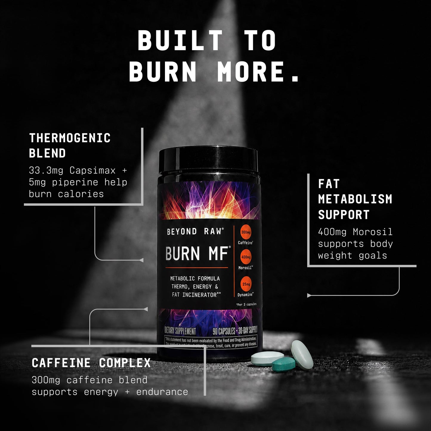 BEYOND RAW Burn MF Metabolic Formula Thermo Activator Capsule 90 Count