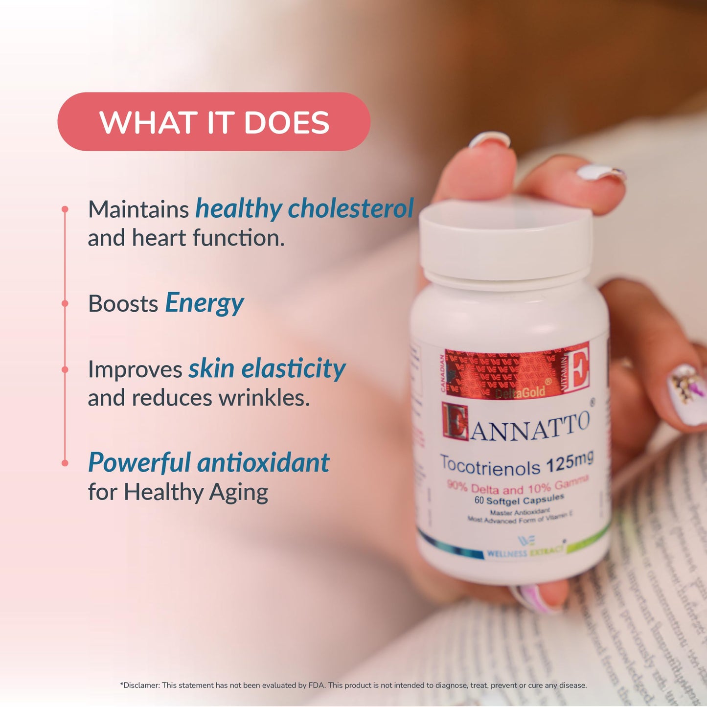 WELLNESS EXTRACT Eannatto Tocotrienols Vitamin E Supplements Softgels 60