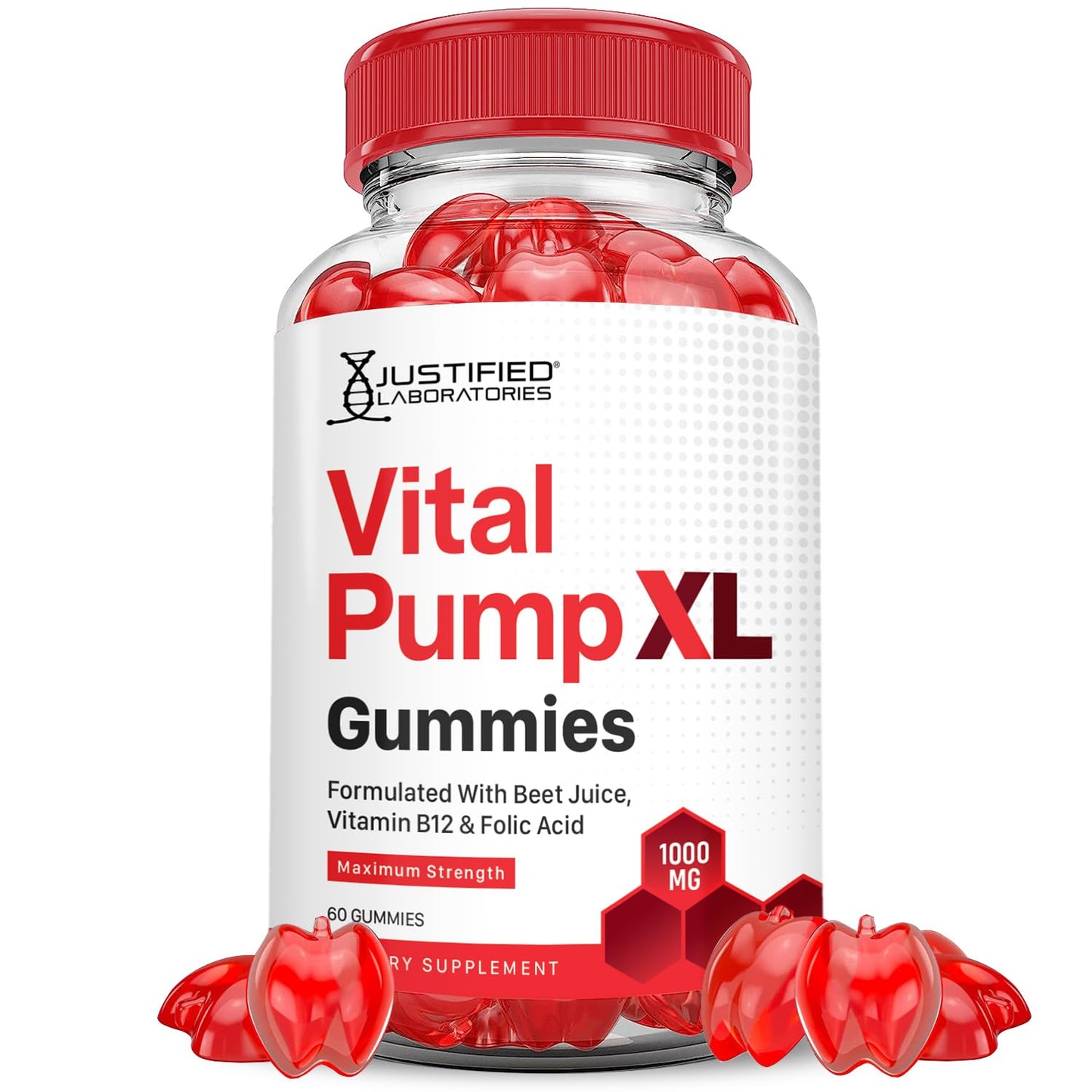 Justified Laboratories Vital Pump XL Performance Gummies 1000MG, 600 Gummies
