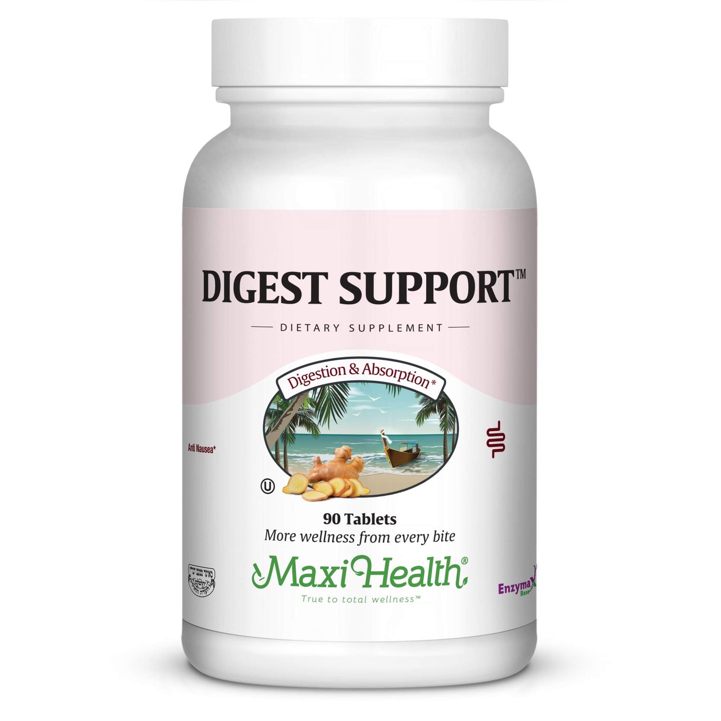 Maxi Health Digest Support - Herbal & Enzyme Complex - Protein Digestion 90 Capsules