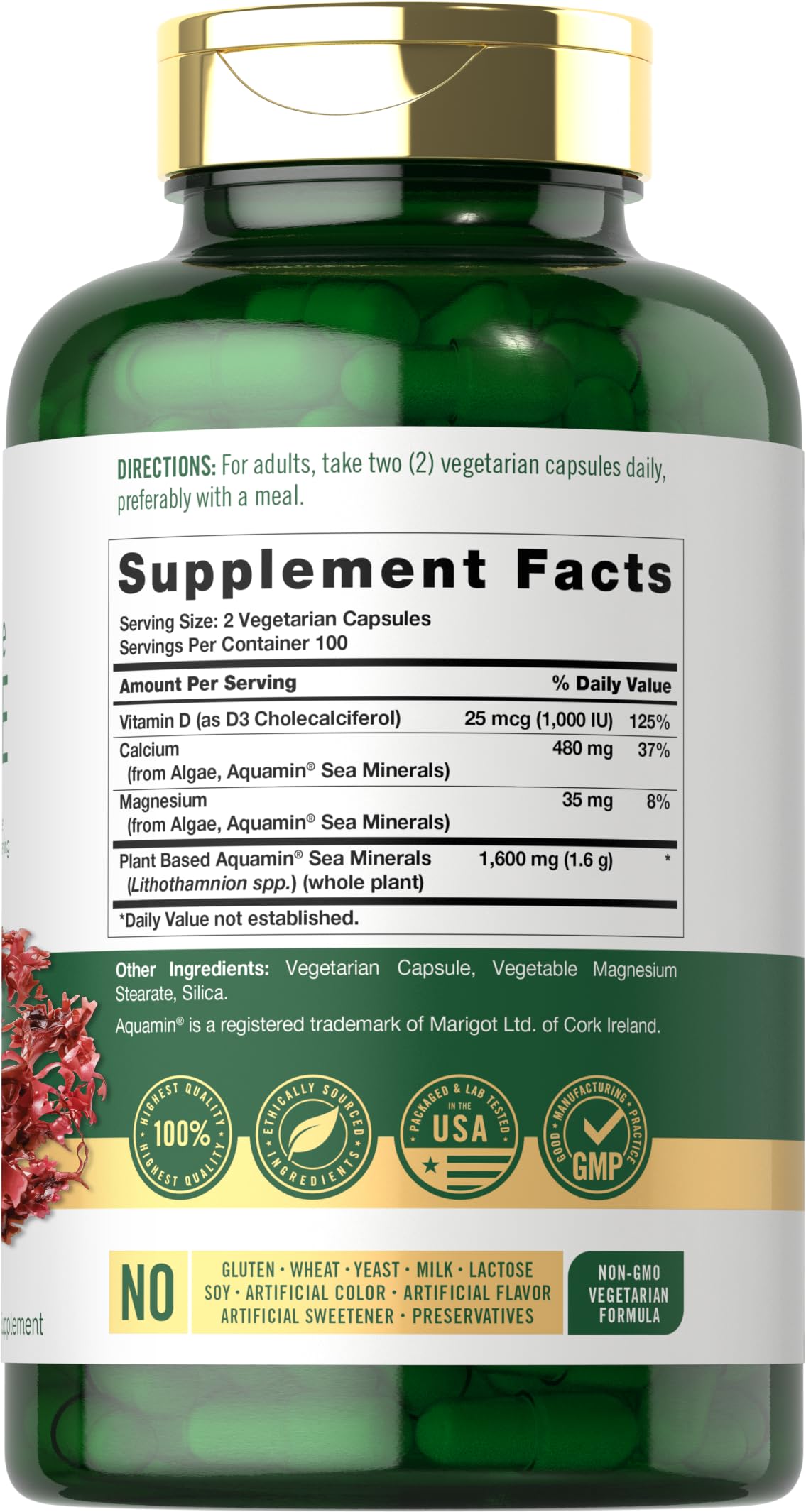 Carlyle Red Marine Algae 1600mg Capsule, 200 Count