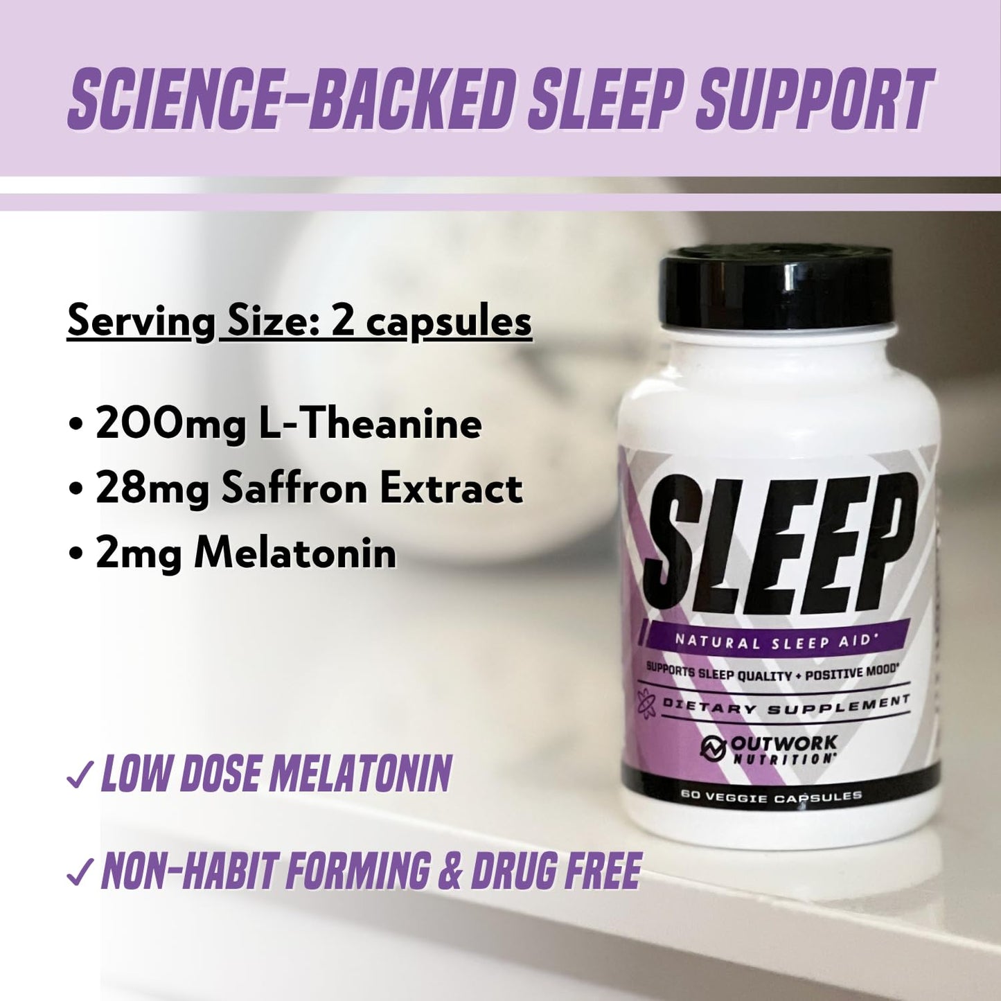 Outwork Nutrition Sleep Aid for Adults Capsule 1 Count