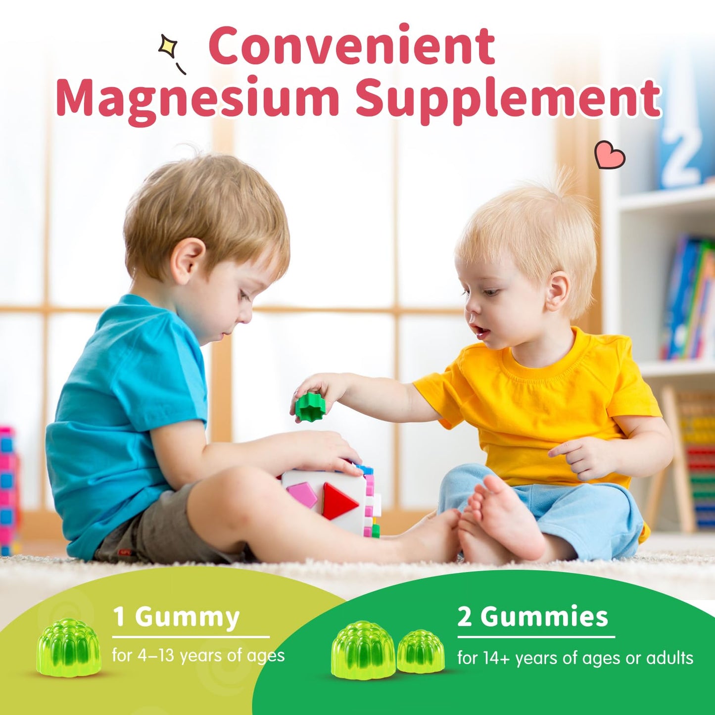 ReviNutra Magnesium Glycinate Gummies with L-Theanine, Vitamin B6, D3, 60 Count