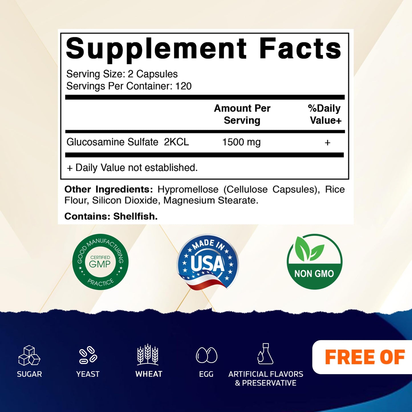 Vitamatic Glucosamine Sulfate Supplement Capsule, 240 Capsules