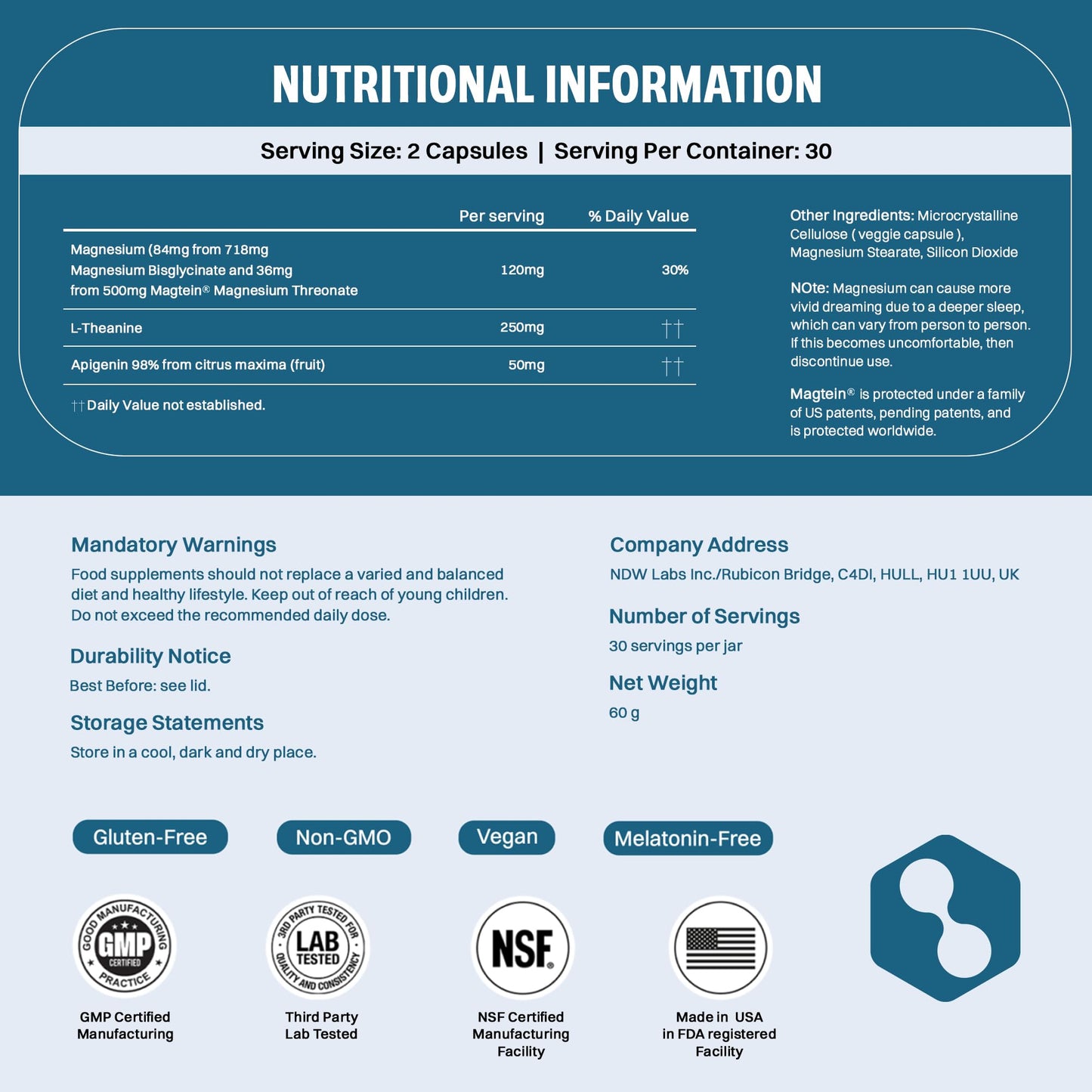 No Days Wasted Magnesium Sleep Supplement 60 Capsules