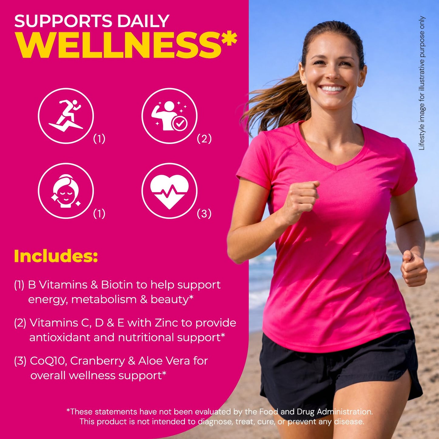 DANEEN Multivitamin for Women with Iron, Biotin, Zinc, B Complex, CoQ10, Cranberry & 36 Essential Vitamins 90 Tablets