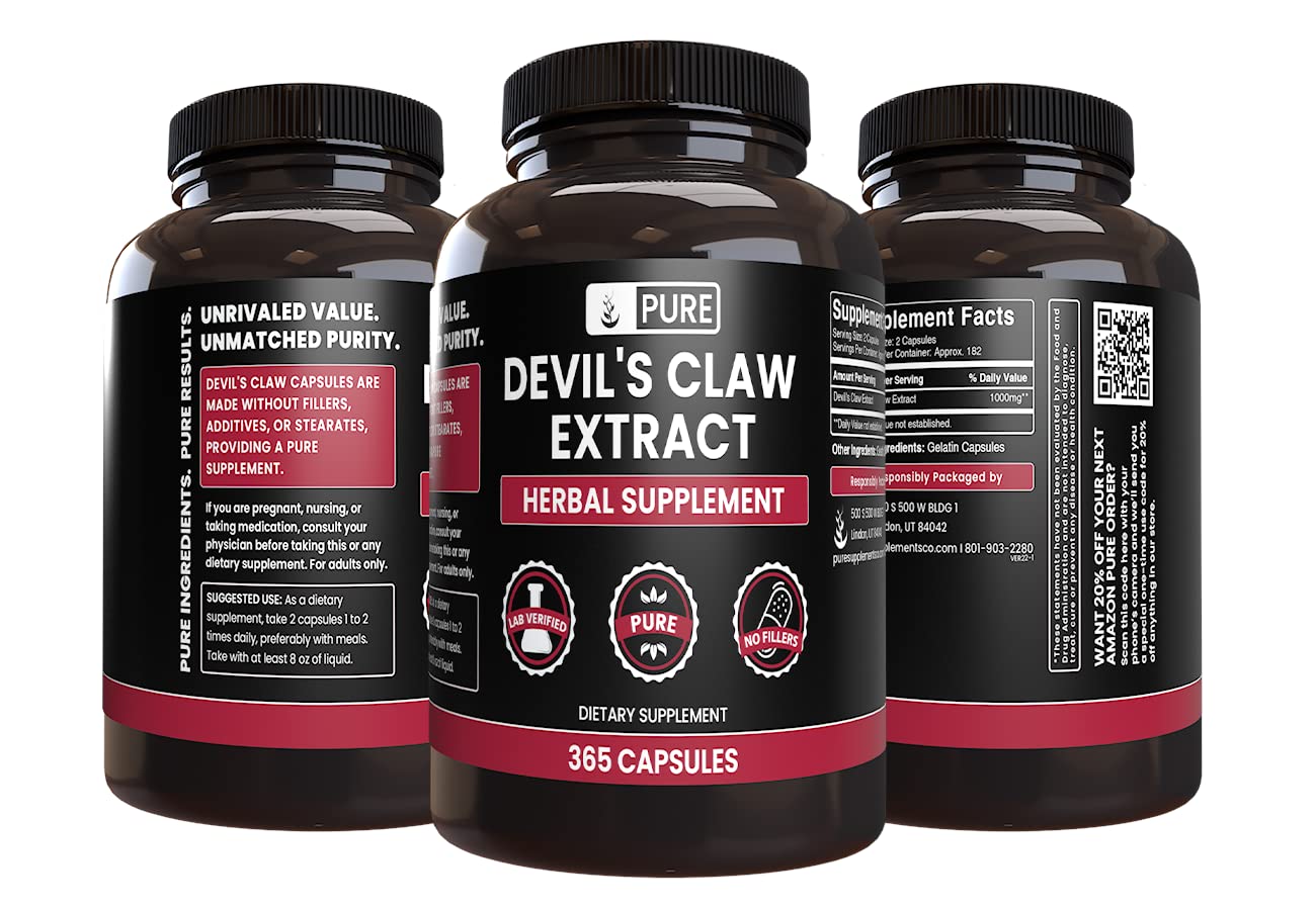 Pure Original Ingredients Devil's Claw Capsules 365
